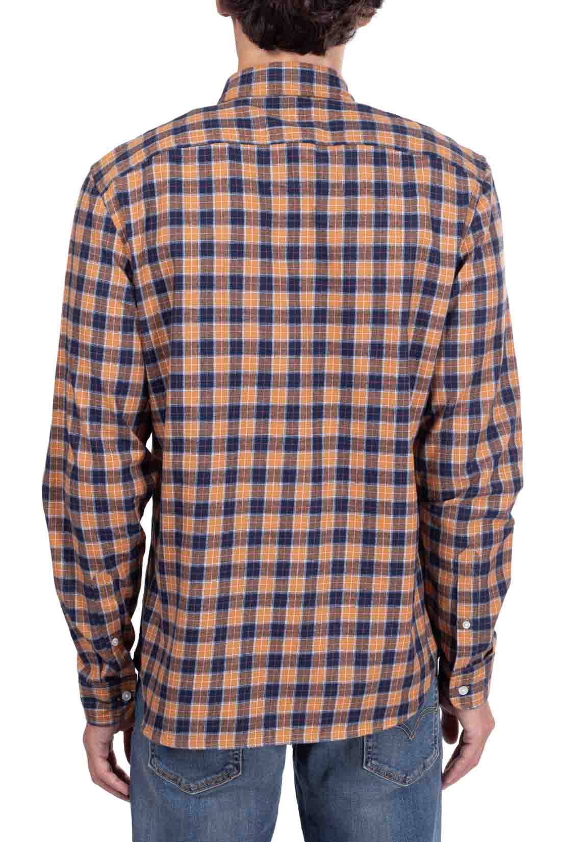 TIMBERLAND - Men's tartan shirt with logo label-3