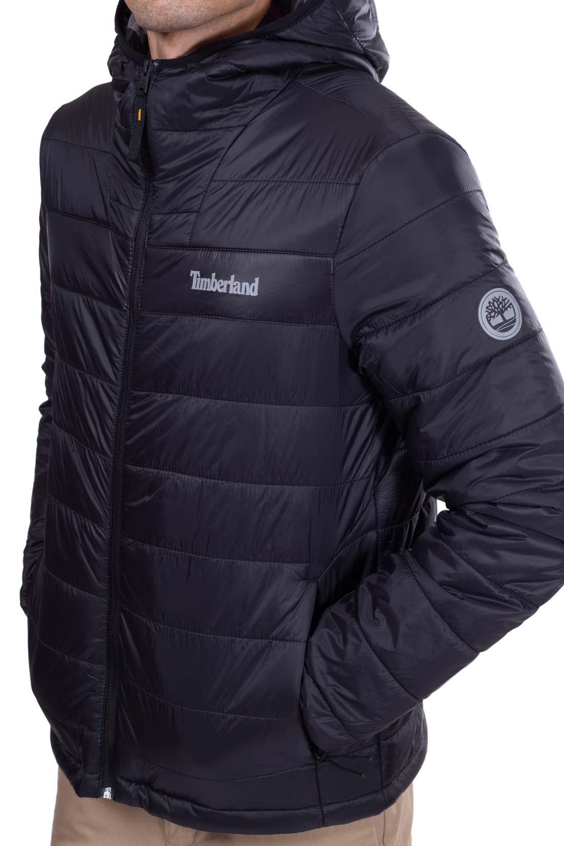 TIMBERLAND - Men's quilted logo down jacket with hood  - Size M-7