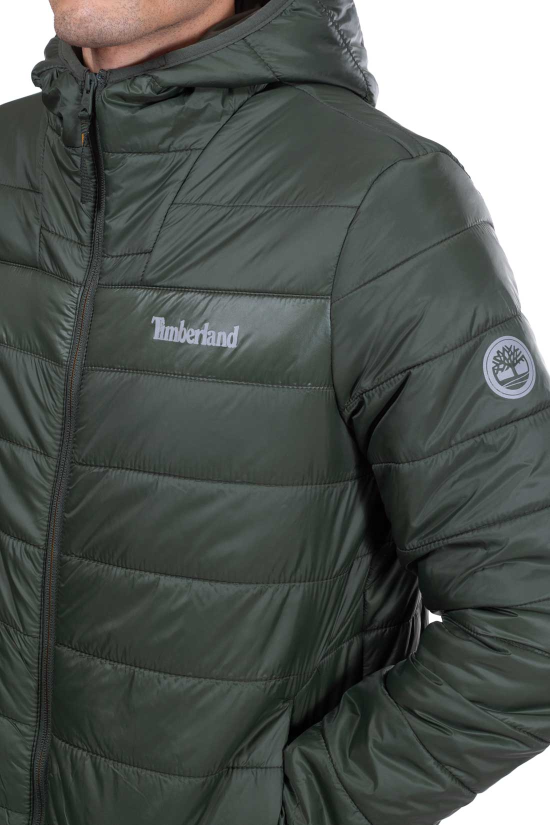 TIMBERLAND - Men's quilted logo down jacket with hood  - Size M-11