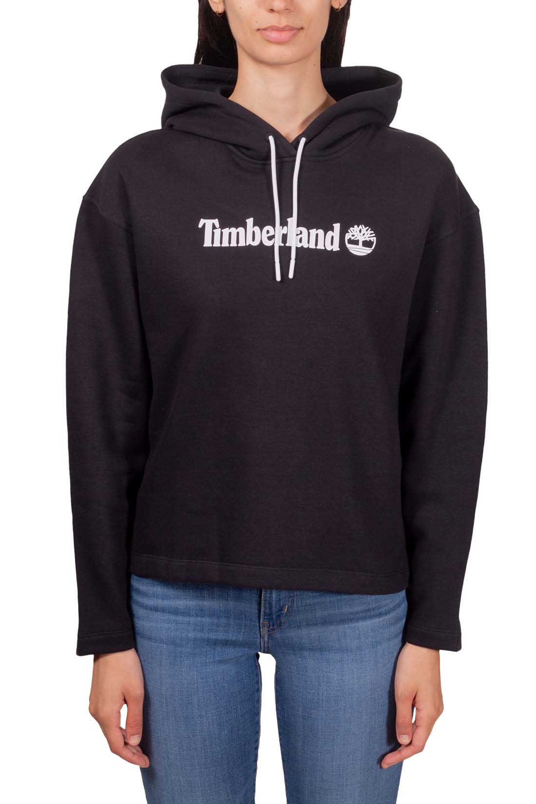 TIMBERLAND - Women's relaxed hoodie with logo  - Size L-17