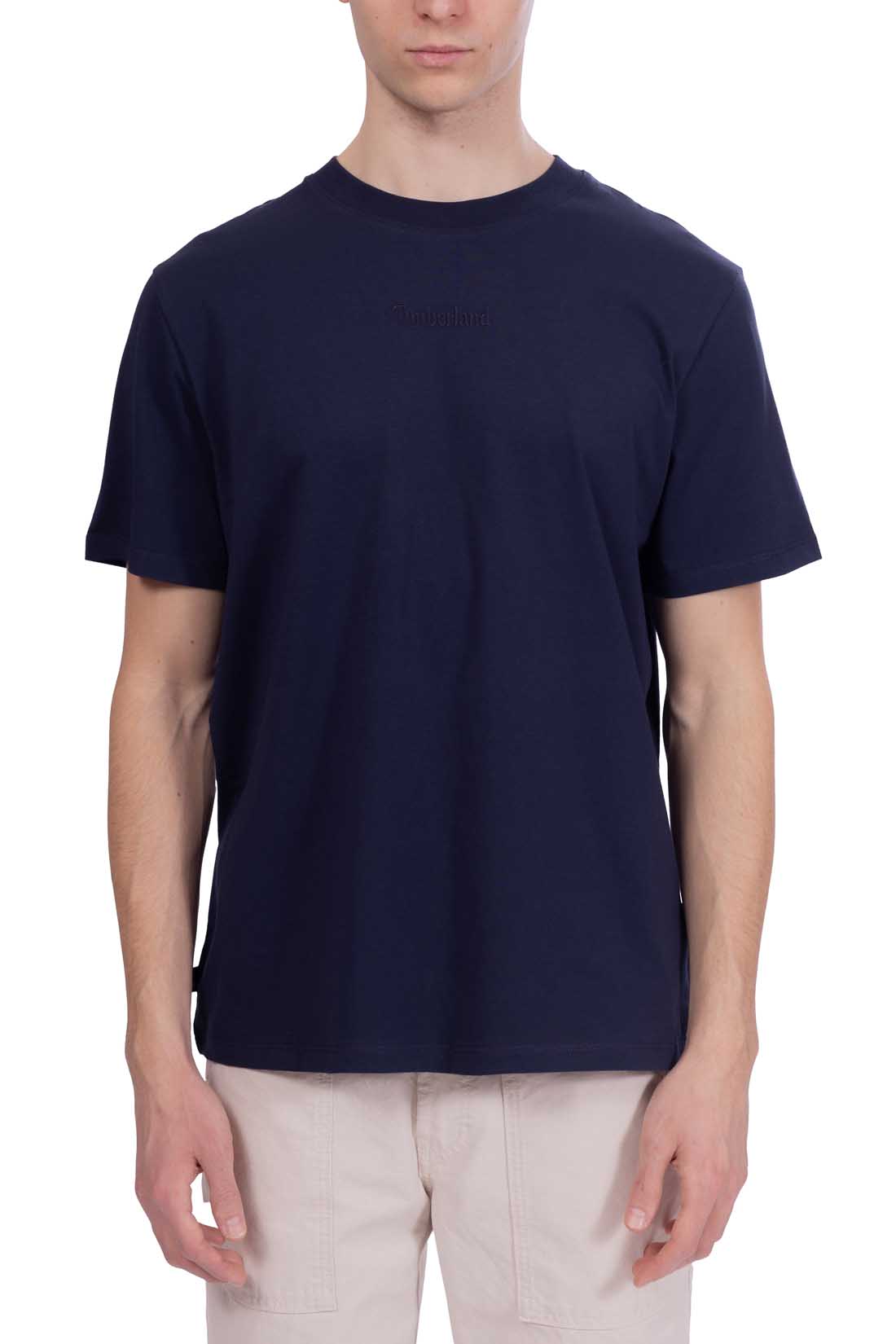 TIMBERLAND - Men's T-shirt with linear logo  - Size 3XL-3