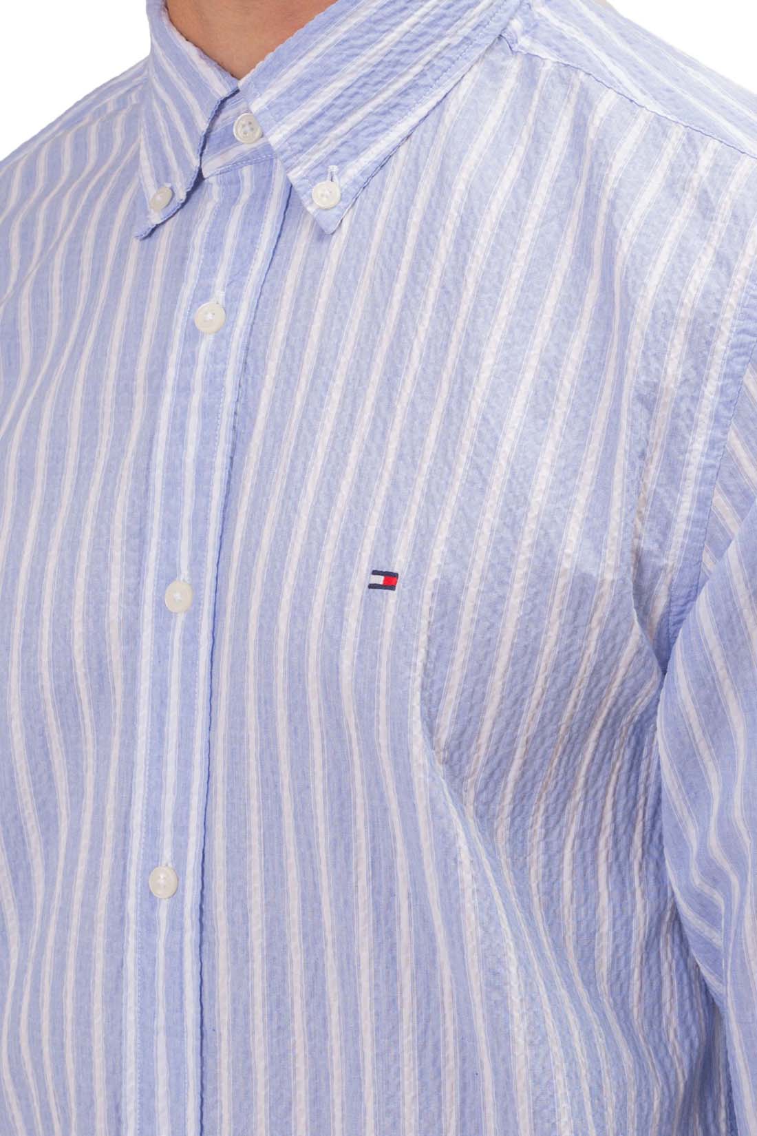 TOMMY HILFIGER - Men's regular logo shirt in seersucker-5