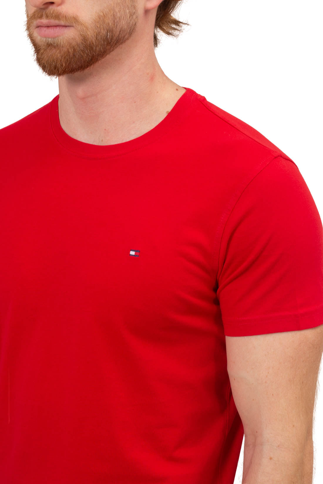 TOMMY HILFIGER - Men's basic T-shirt with flag  - Size XXL-5