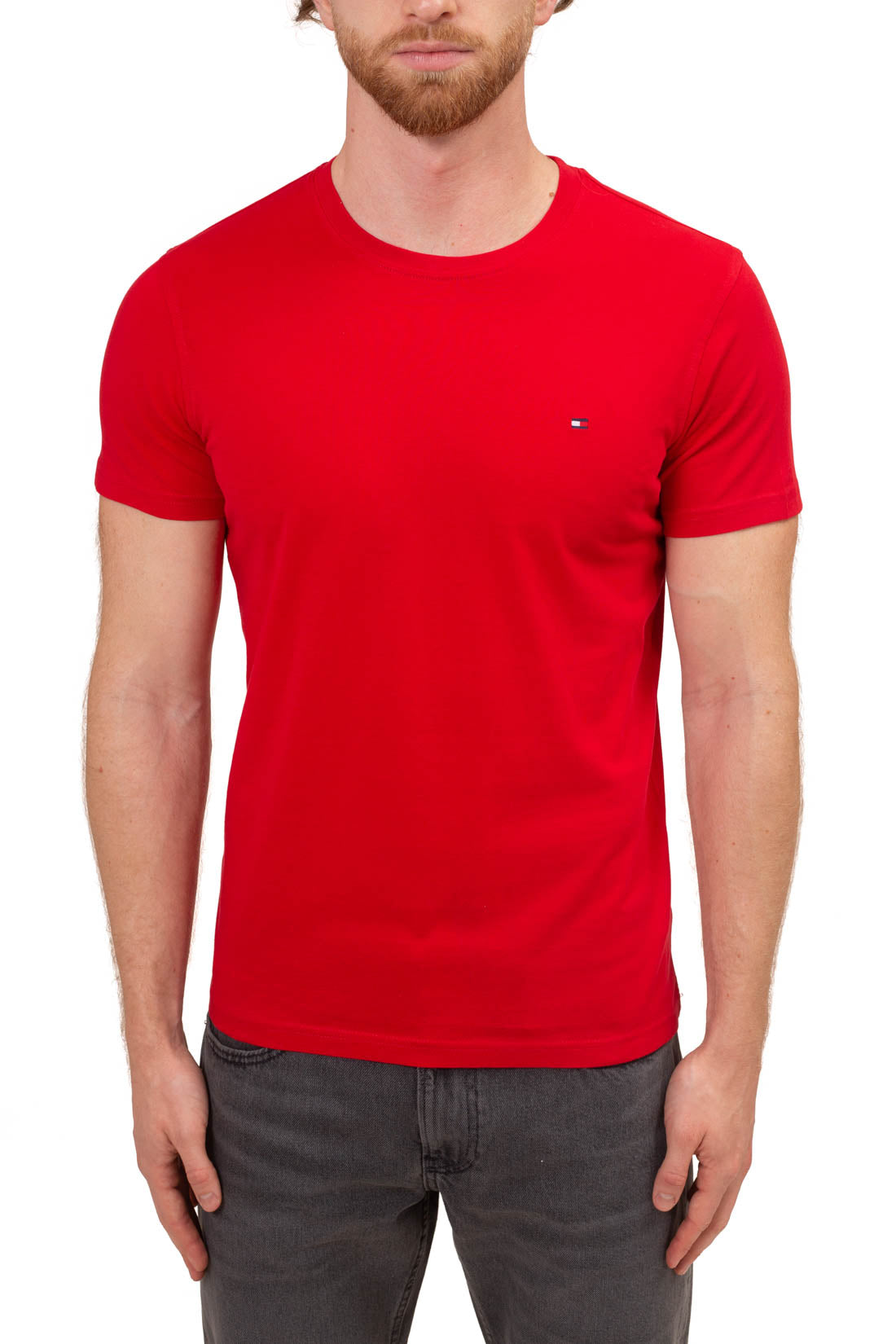 TOMMY HILFIGER - Men's basic T-shirt with flag  - Size XXL-13