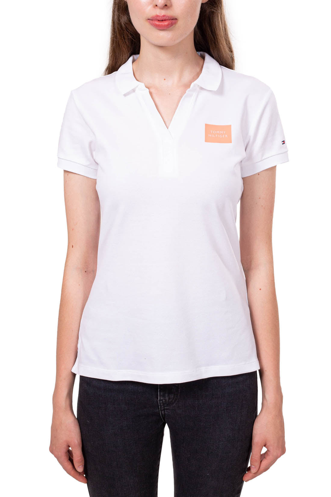 TOMMY HILFIGER - Women's slim-fit polo shirt - Size L-4