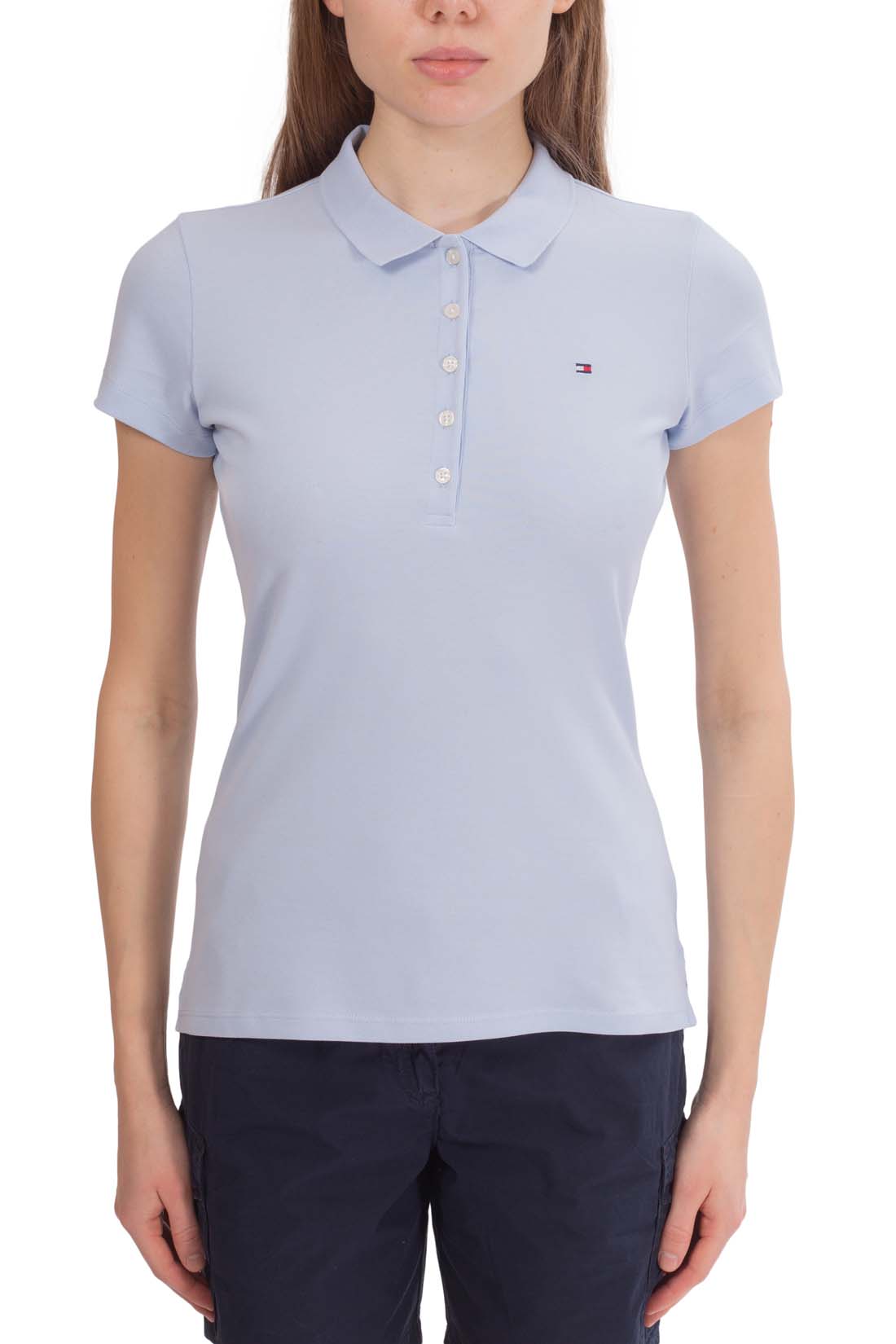 TOMMY HILFIGER - Women's slim flag polo shirt  - Size XL-10