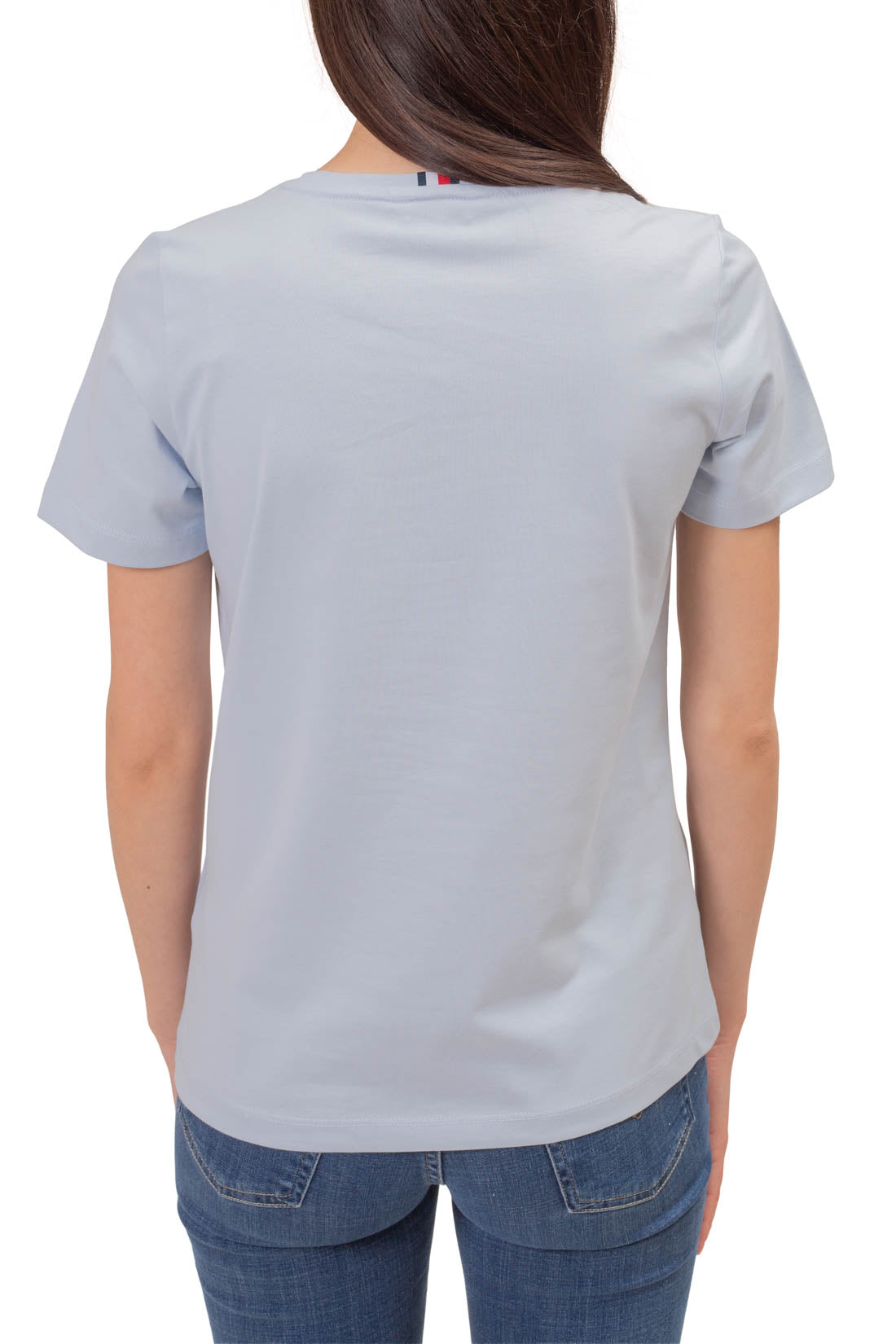 TOMMY HILFIGER - Women's basic T-shirt with logo  - Size M-0