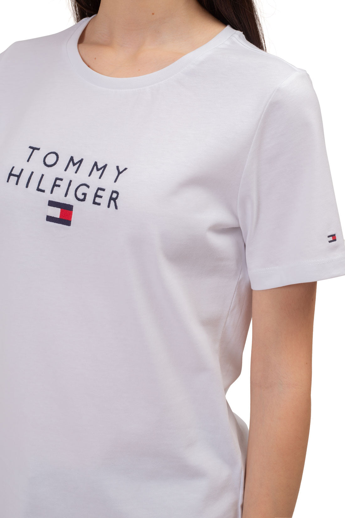 TOMMY HILFIGER - Women's basic T-shirt with logo  - Size M-29
