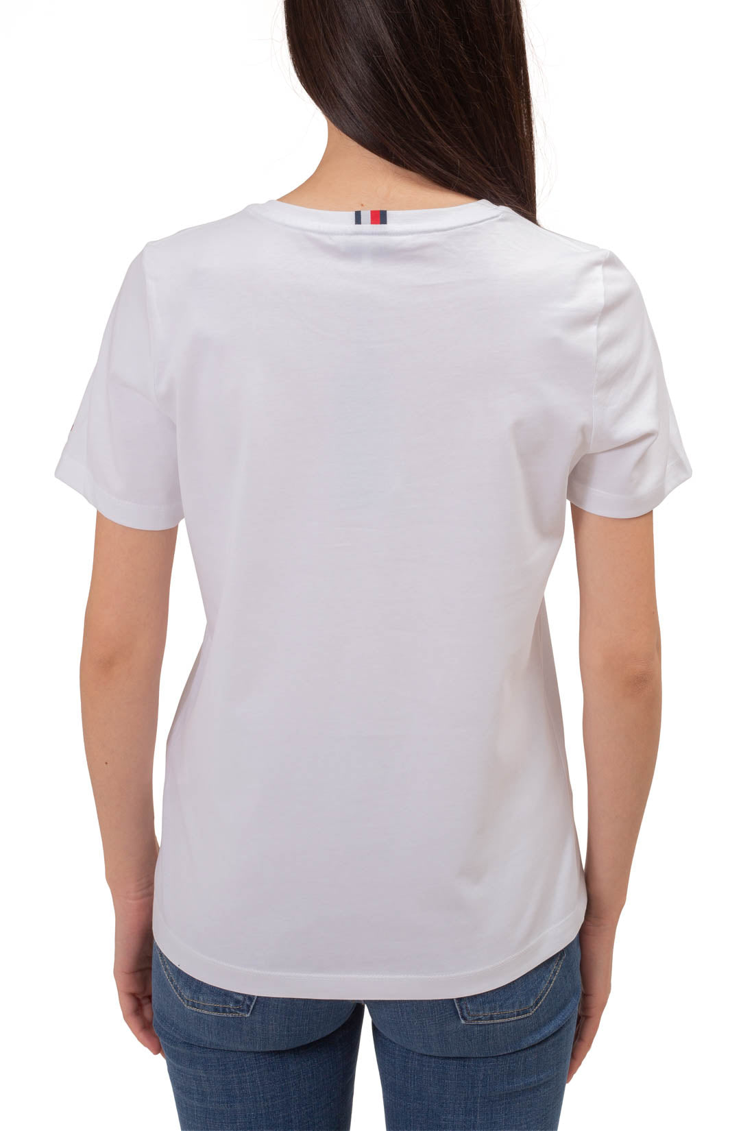 TOMMY HILFIGER - Women's basic T-shirt with logo  - Size M-27