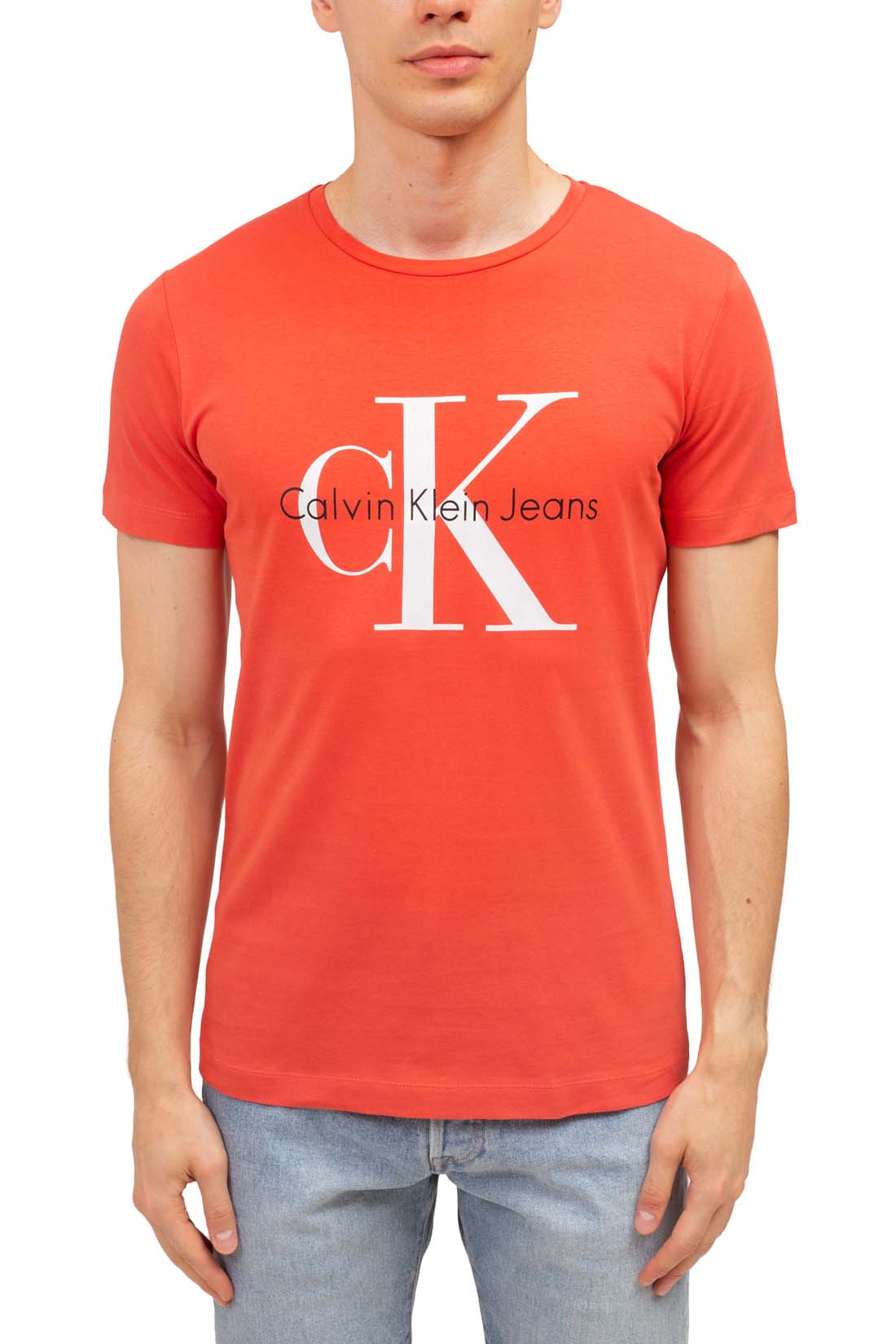 CALVIN KLEIN JEANS - Men's regular T-shirt with logo  - Size L-4