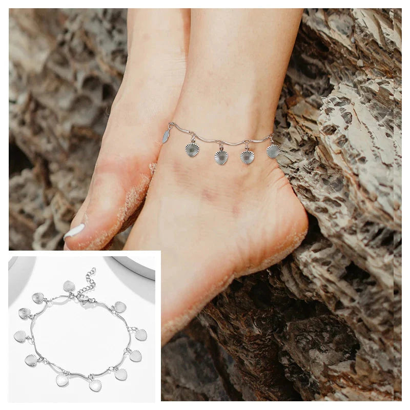 Snake Chain Anklet for Women Girls Adjustable Summer Beach Chain Anklet Bracelet Mother's Day Gifts Stainless Steel Not Allergic-8