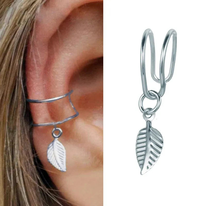 VAGZEB Bohemian NO Piercing Crystal Rhinestone Ear Cuff Wrap Stud Clip Earrings For Women Girl Trendy Earrings Jewelry Bijoux-13