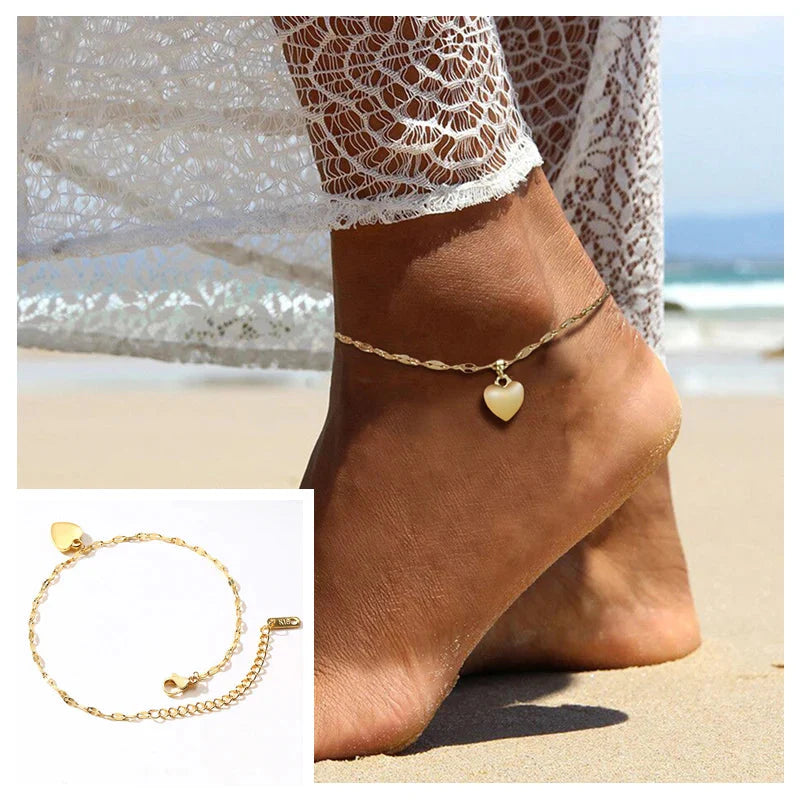 Snake Chain Anklet for Women Girls Adjustable Summer Beach Chain Anklet Bracelet Mother's Day Gifts Stainless Steel Not Allergic-15