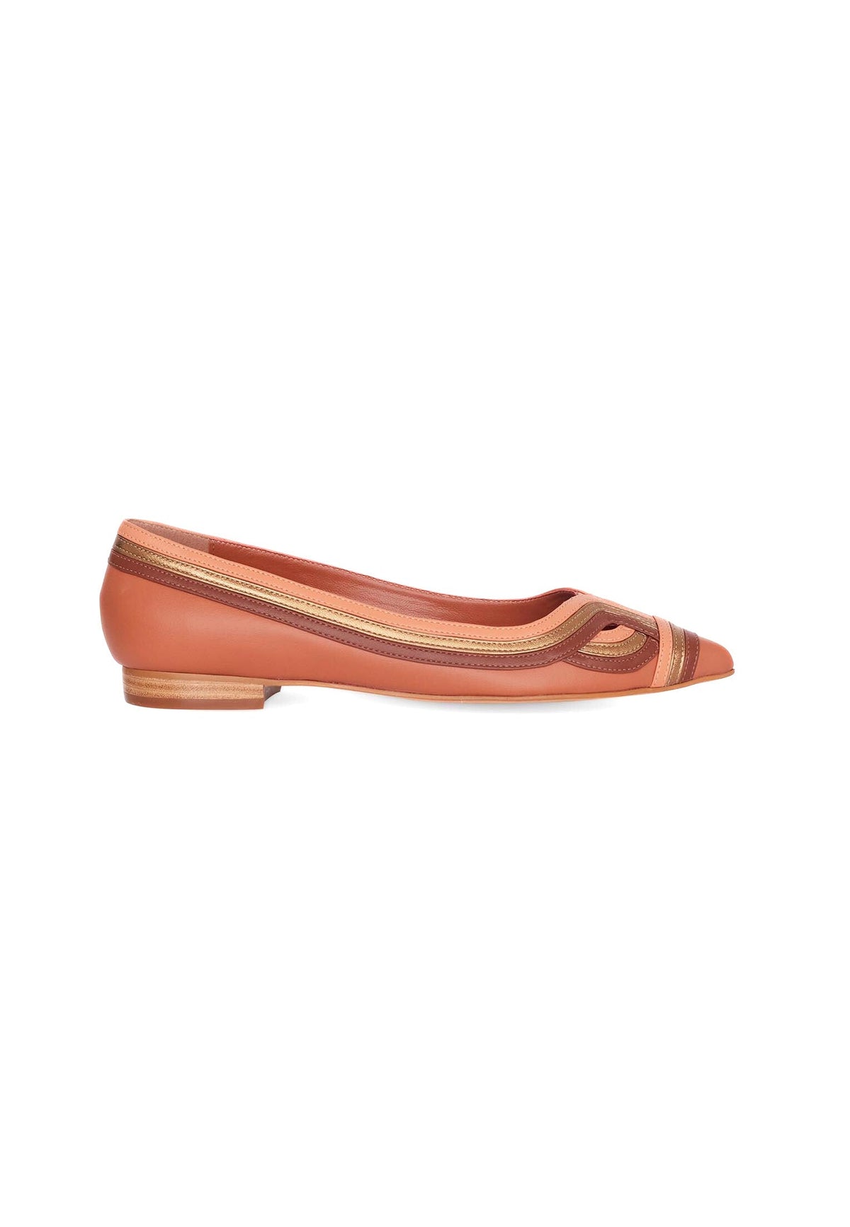 Begonia Caramel Leather Ballerinas