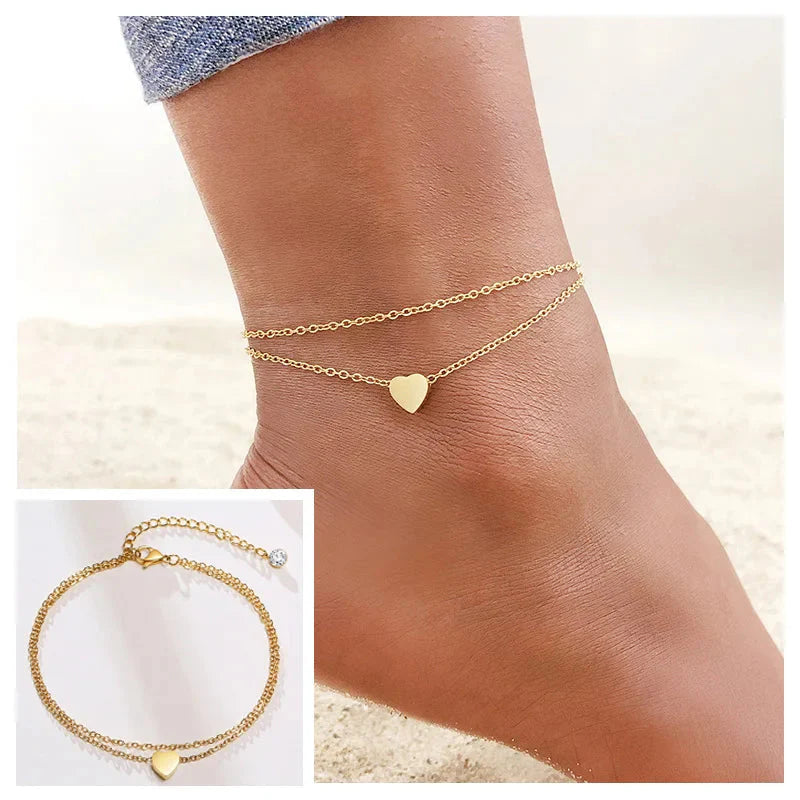 Snake Chain Anklet for Women Girls Adjustable Summer Beach Chain Anklet Bracelet Mother's Day Gifts Stainless Steel Not Allergic-19