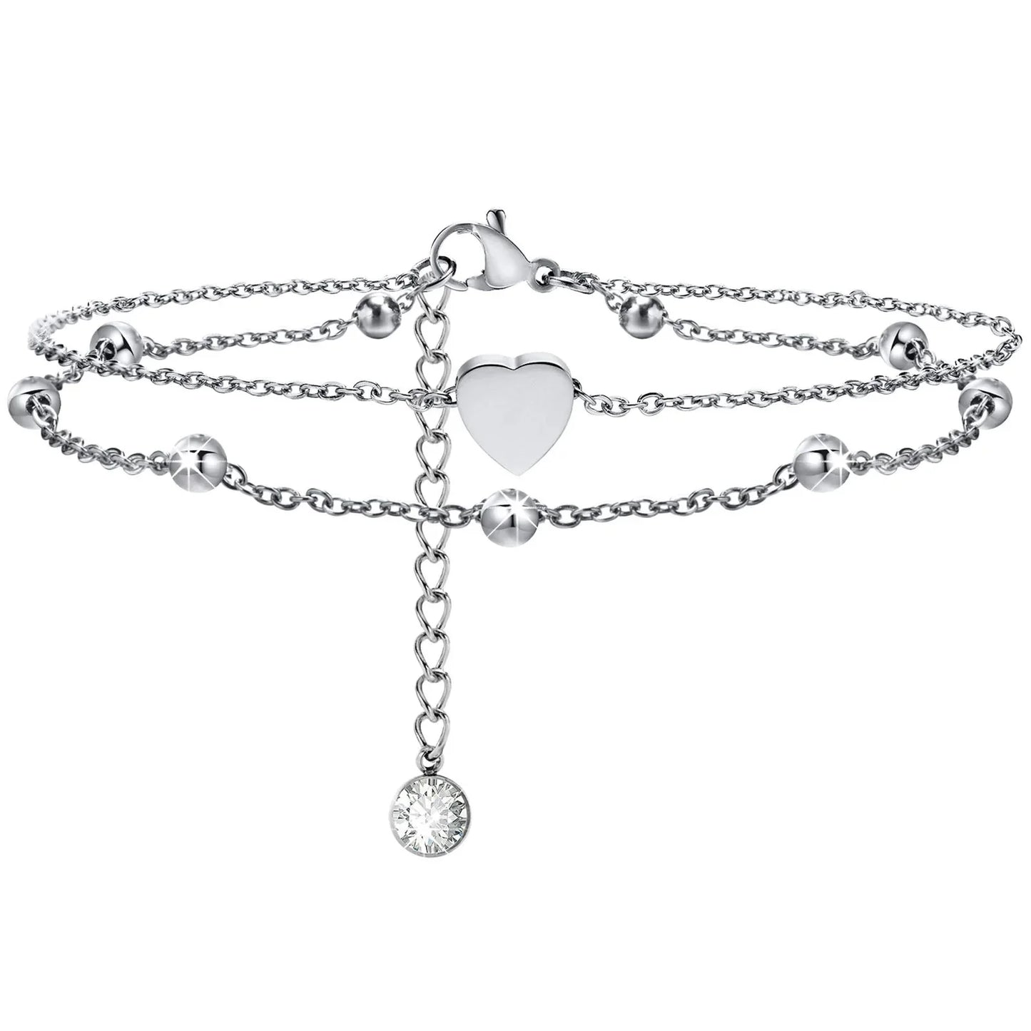 Snake Chain Anklet for Women Girls Adjustable Summer Beach Chain Anklet Bracelet Mother's Day Gifts Stainless Steel Not Allergic-11