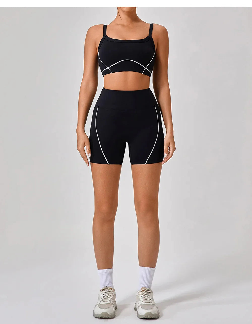Womens 2 Piece Workout Running Sets,Hot Shot Skort Set Y2K Cropped Tank Top and Pants Outfits Sweatsuits-2
