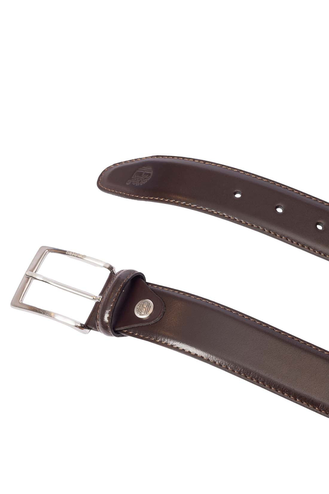 TIMBERLAND - Men's leather belt with logo  - Size XL-7
