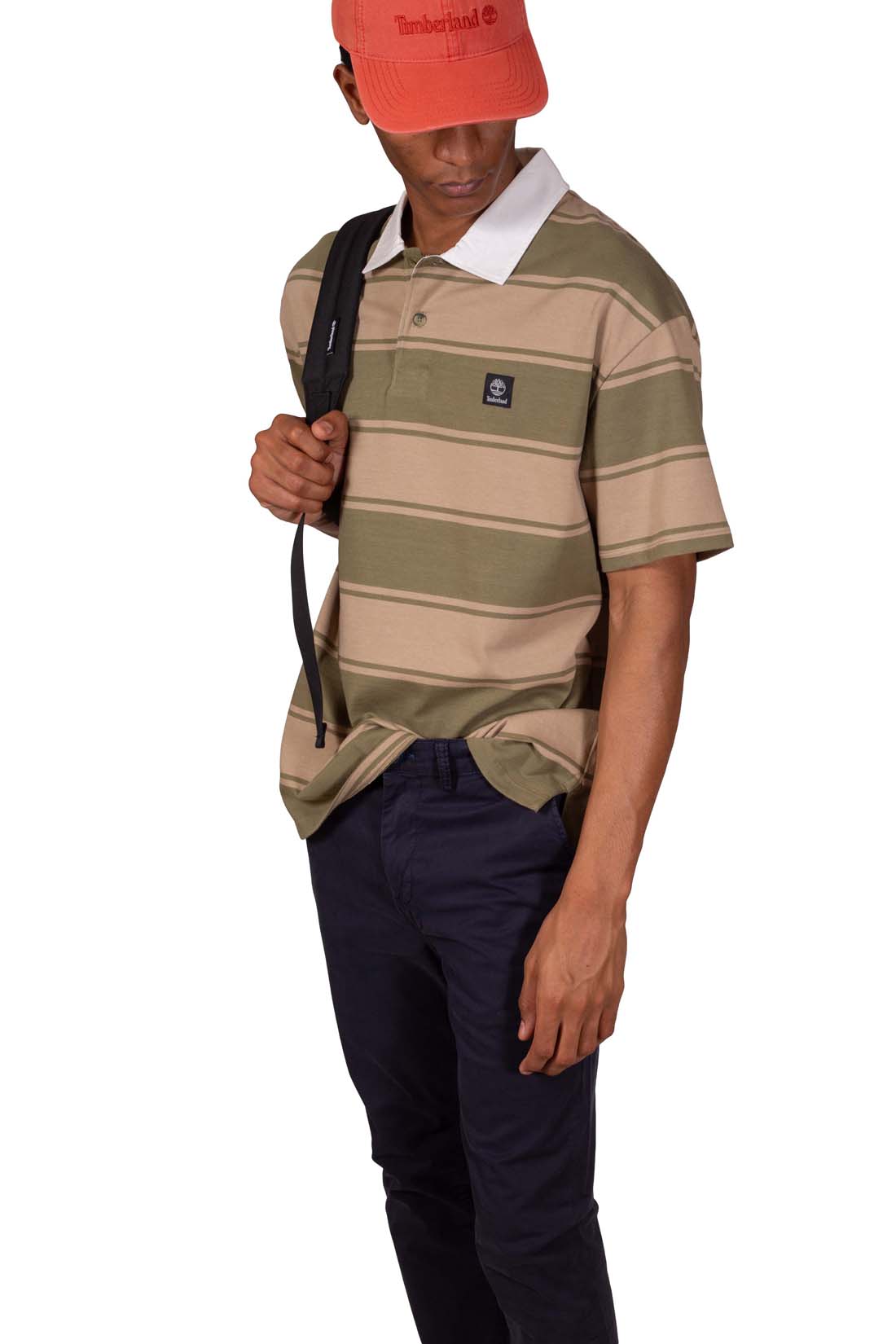 TIMBERLAND - Men's striped rugby polo shirt  - Size L-7