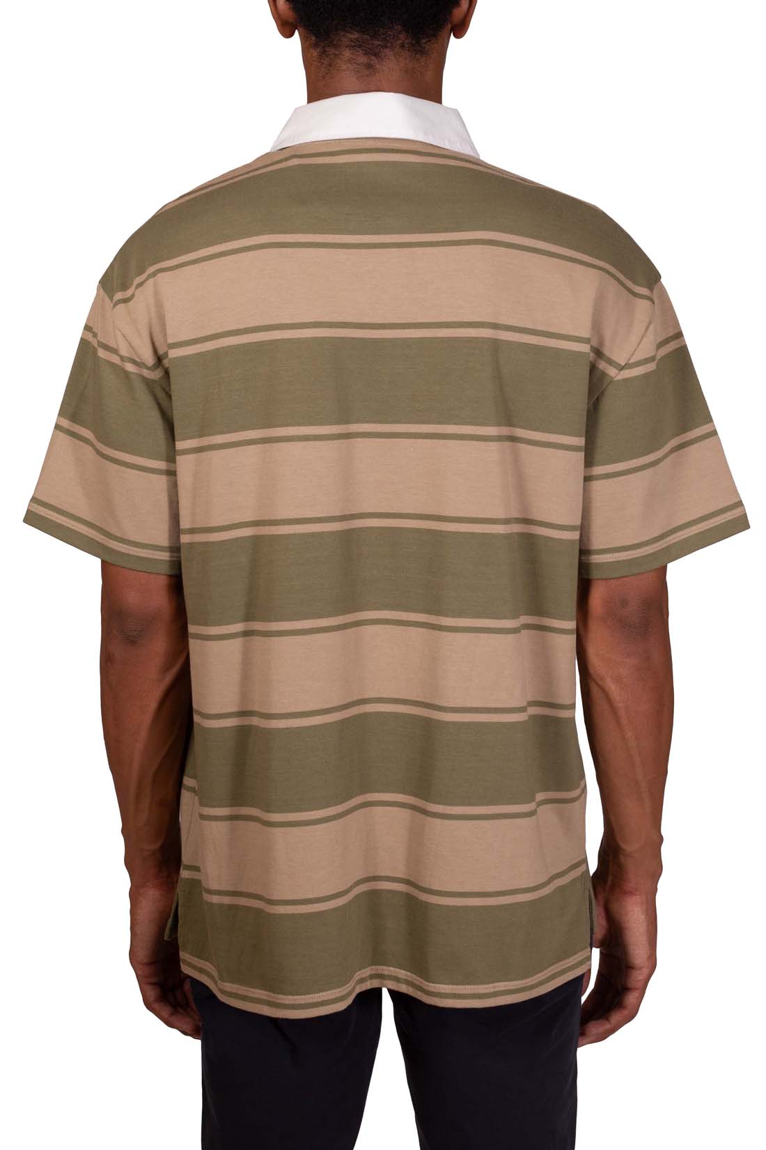 TIMBERLAND - Men's striped rugby polo shirt  - Size L-6