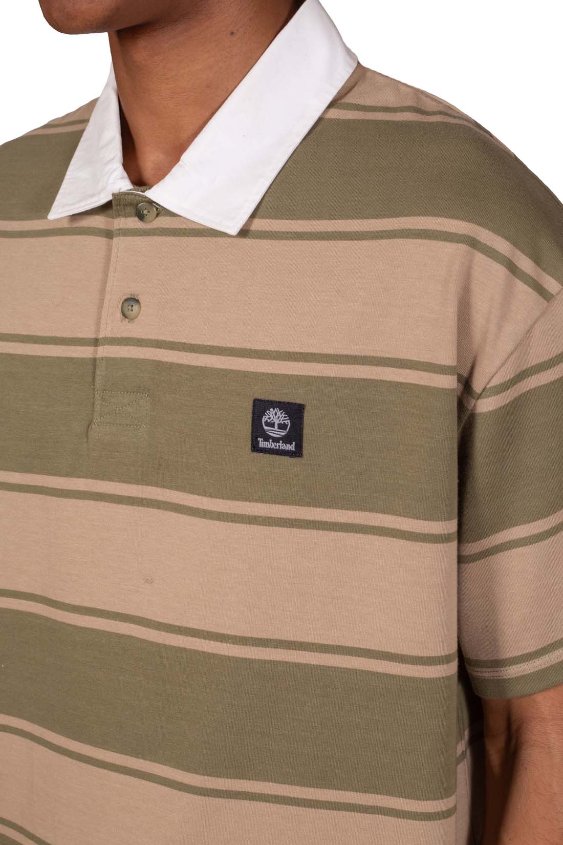 TIMBERLAND - Men's striped rugby polo shirt  - Size L-4