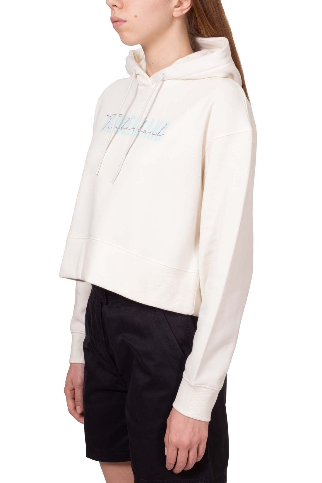 TIMBERLAND - Women's crop winter hoodie with signature logo-11