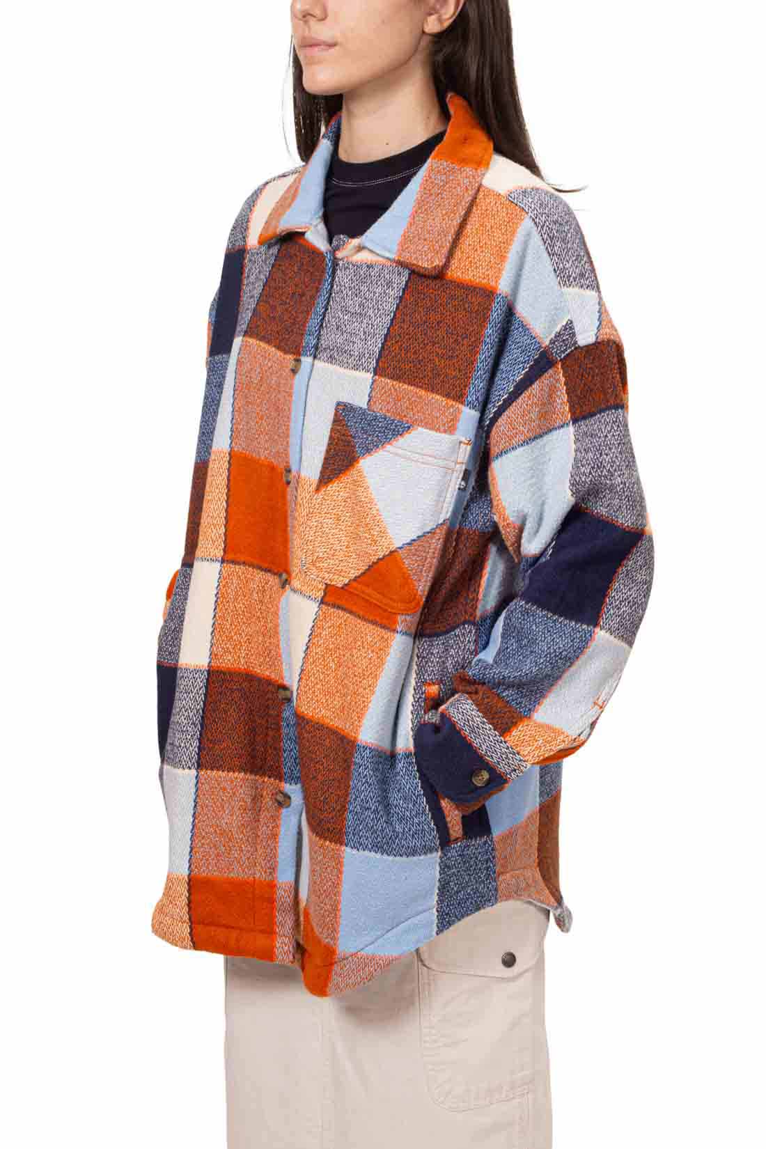 TIMBERLAND - Women's oversized flannel overshirt  - Size L-4