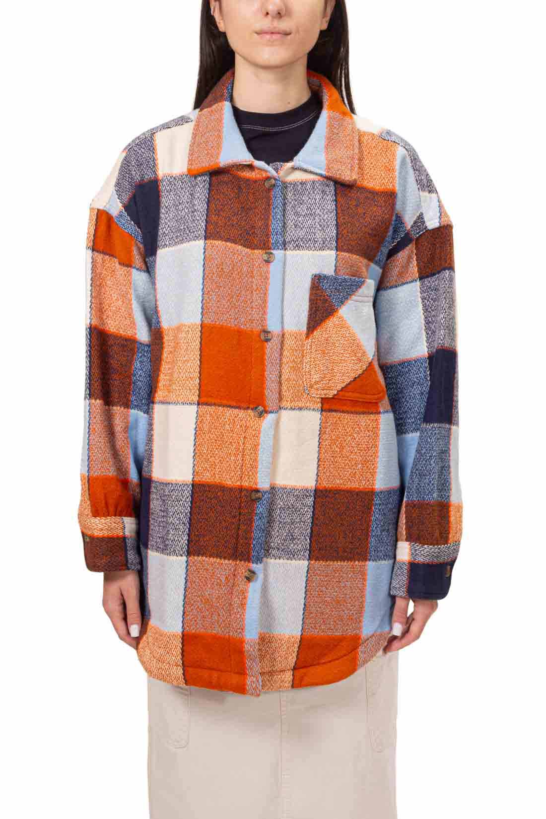 TIMBERLAND - Women's oversized flannel overshirt  - Size L-5