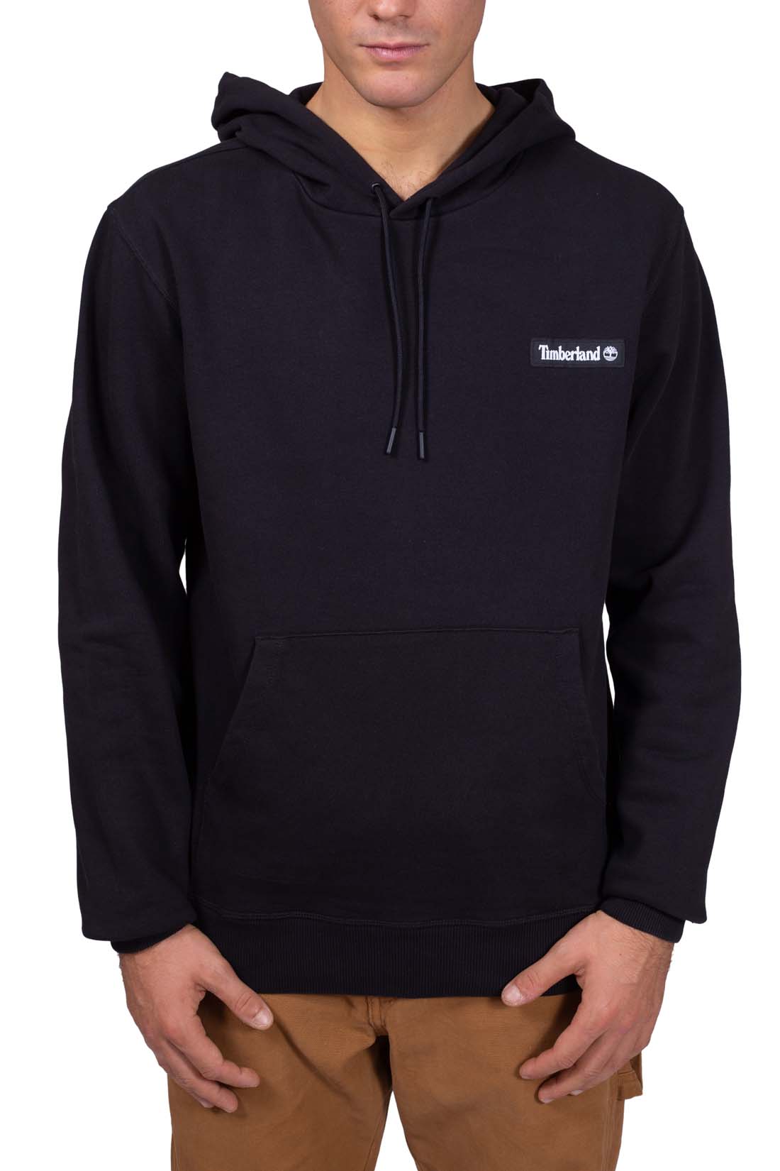 TIMBERLAND - Men's regular hoodie with logo patch  - Size L-5