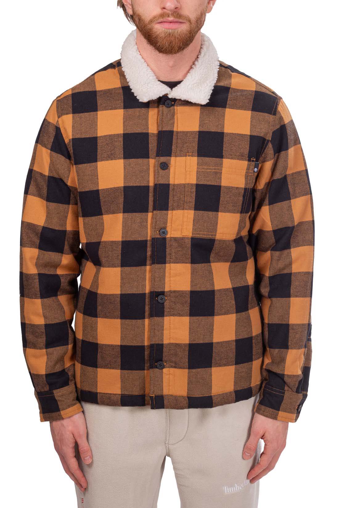 TIMBERLAND - Men's tartan Buffalo jacket with sherpa lining  - Size XL-18