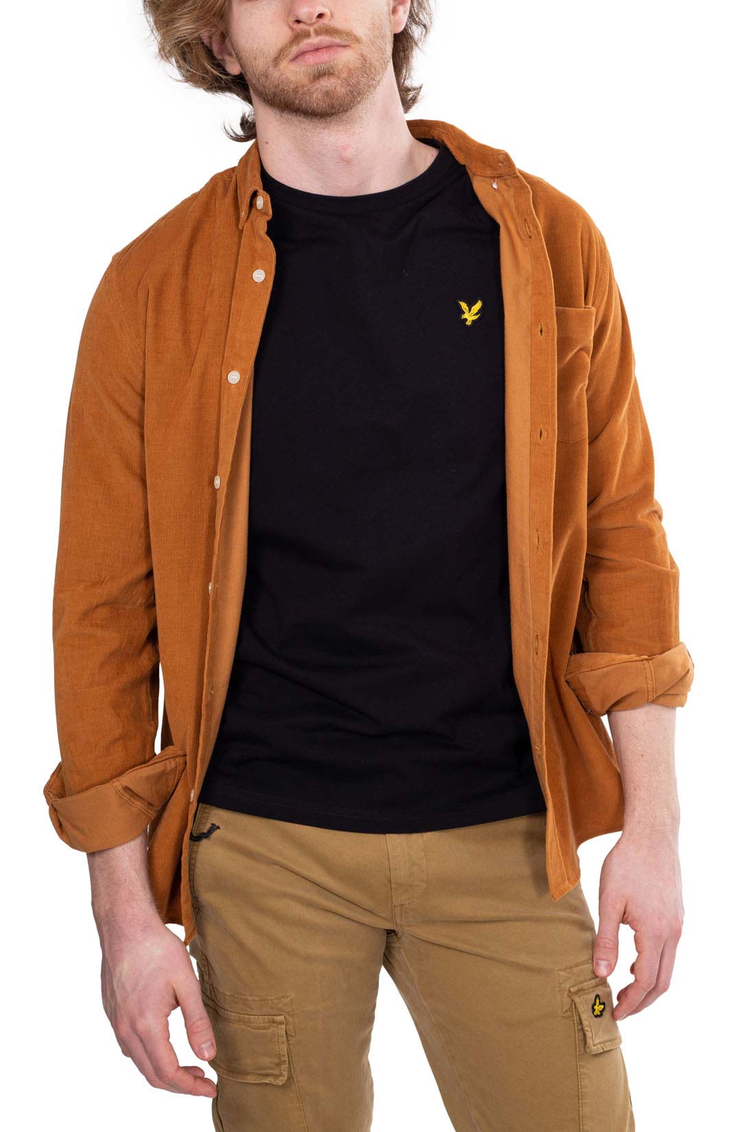 LYLE & SCOTT - Men's plain T-shirt with logo  - Size M-23