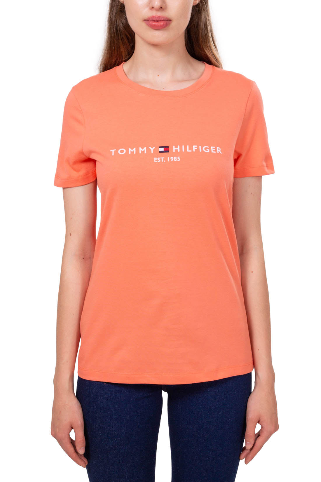 TOMMY HILFIGER - Women's regular basic logo T-shirt  - Size-1