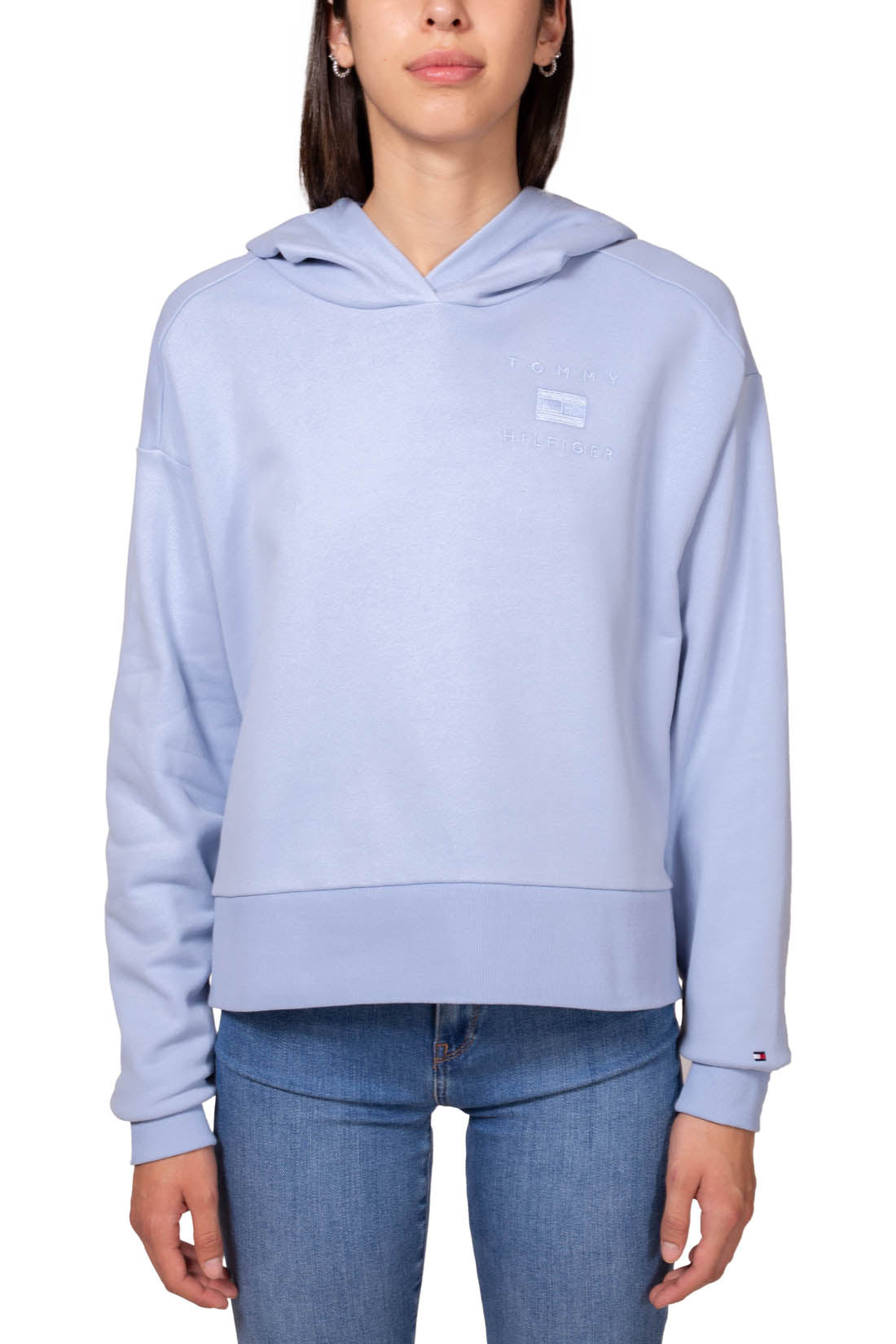 TOMMY HILFIGER - Women's relaxed hoodie with side slits  - Size-5