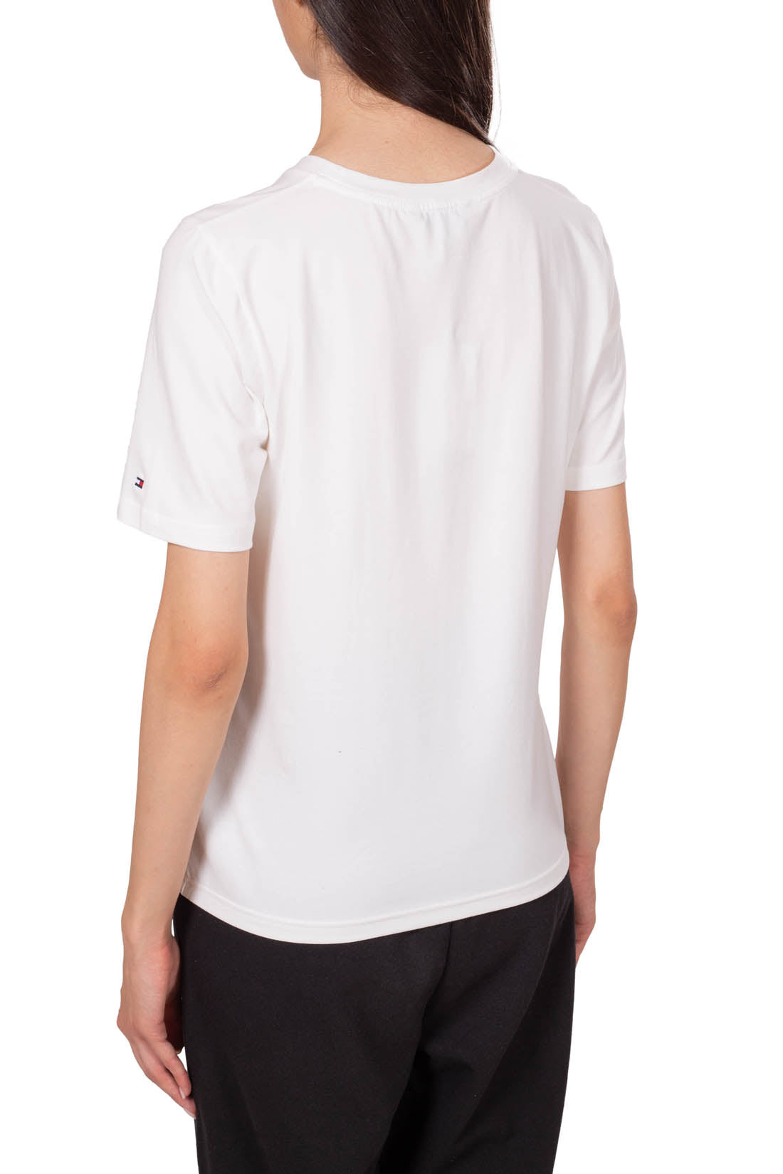 TOMMY HILFIGER - Women's essential logo T-shirt  - Size L-2