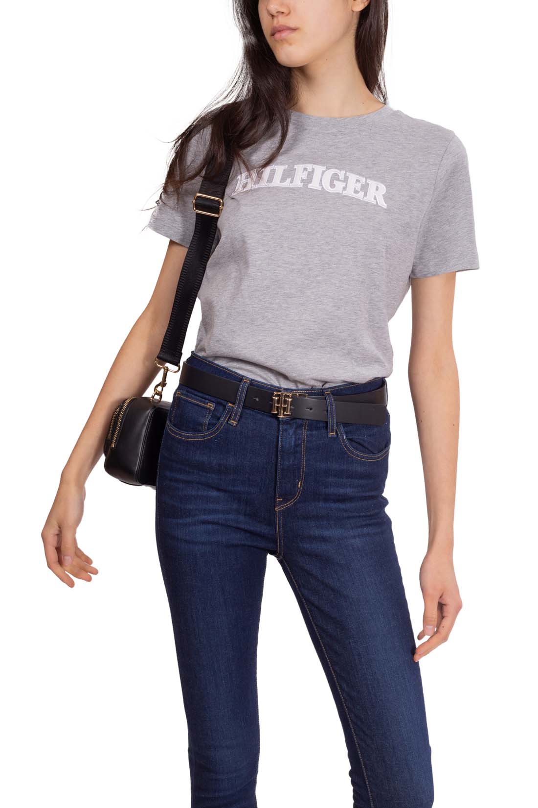 TOMMY HILFIGER - Women's regular T-shirt with embroidered logo-11