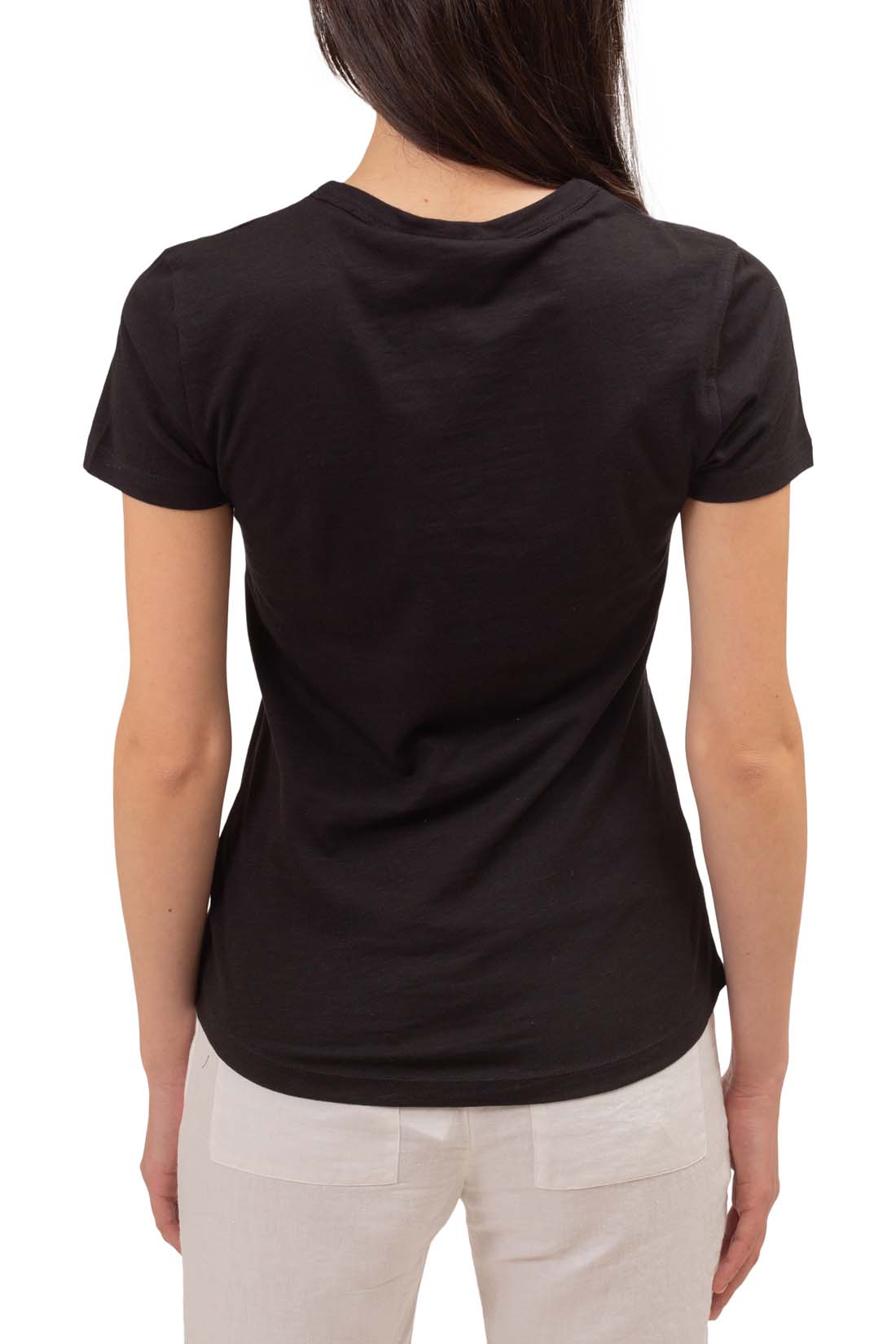TOMMY HILFIGER - Women's slim basic T-shirt in slub cotton - Size L-2
