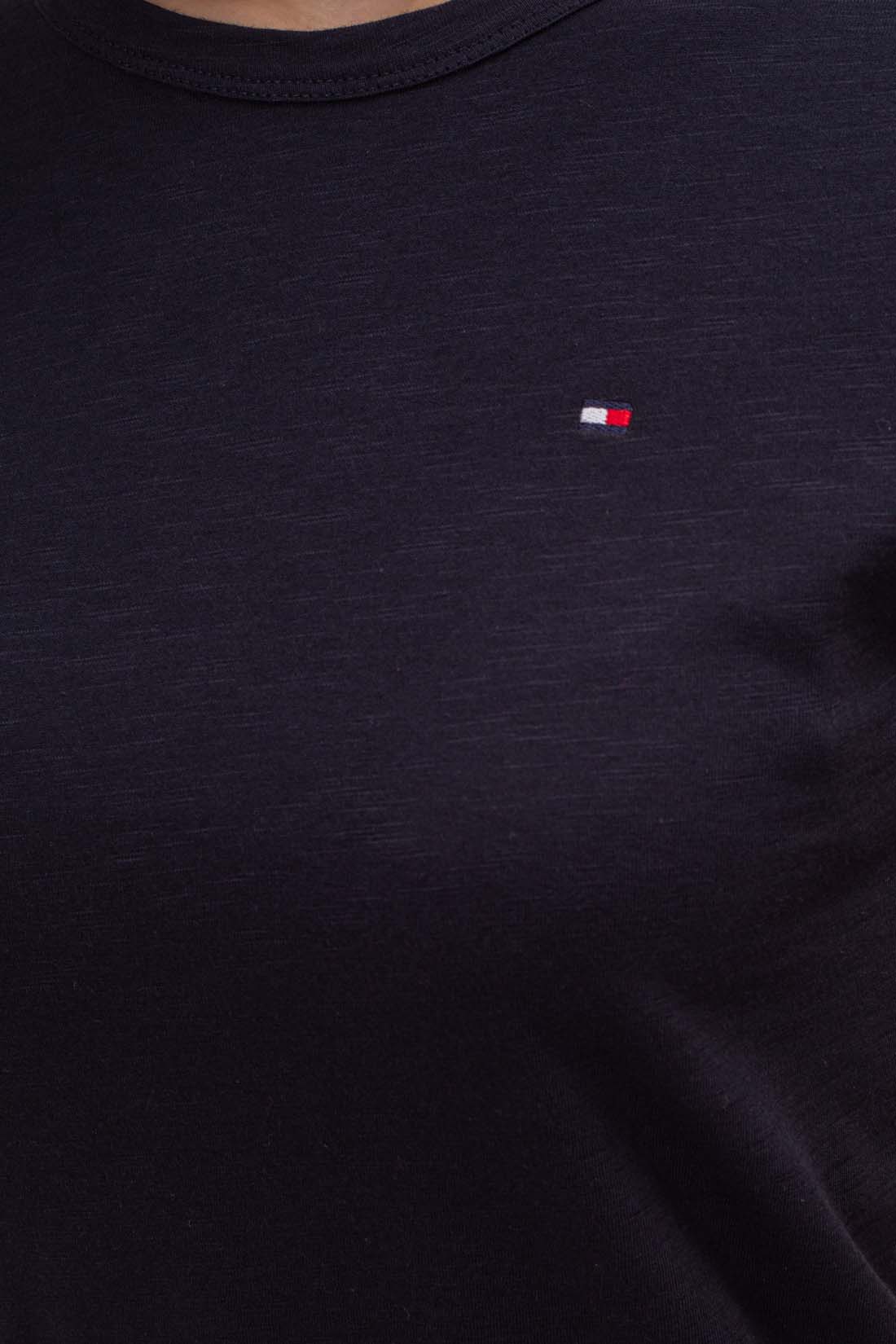 TOMMY HILFIGER - Women's slim basic T-shirt in slub cotton - Size L-24
