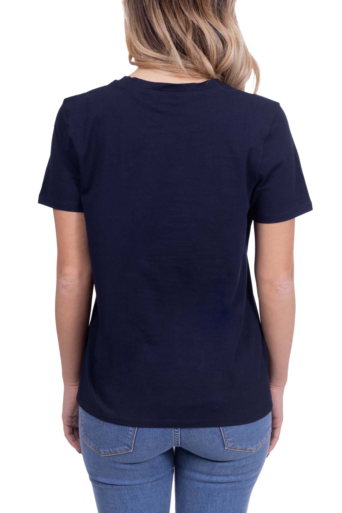 TOMMY HILFIGER - Women's regular T-shirt with small 1985 logo  - Size L-10
