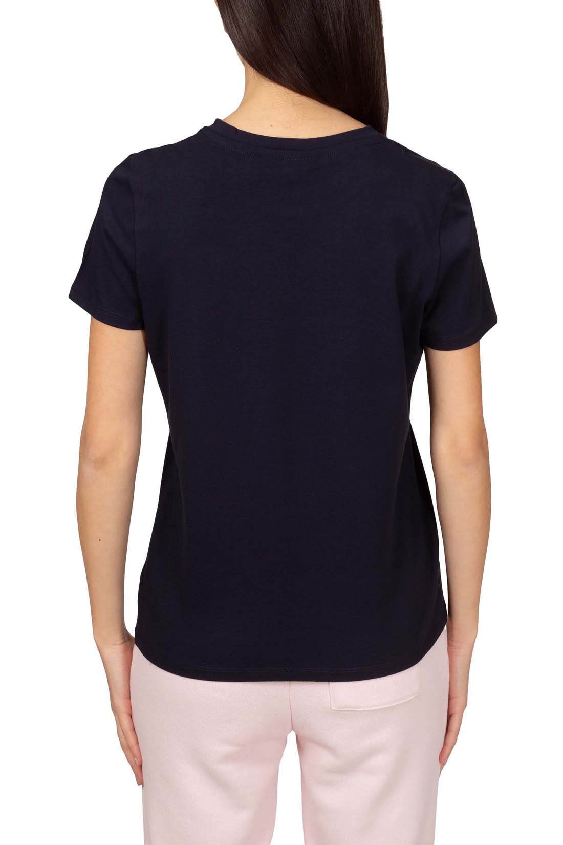 TOMMY HILFIGER - Women's regular T-shirt with small 1985 logo  - Size L-2
