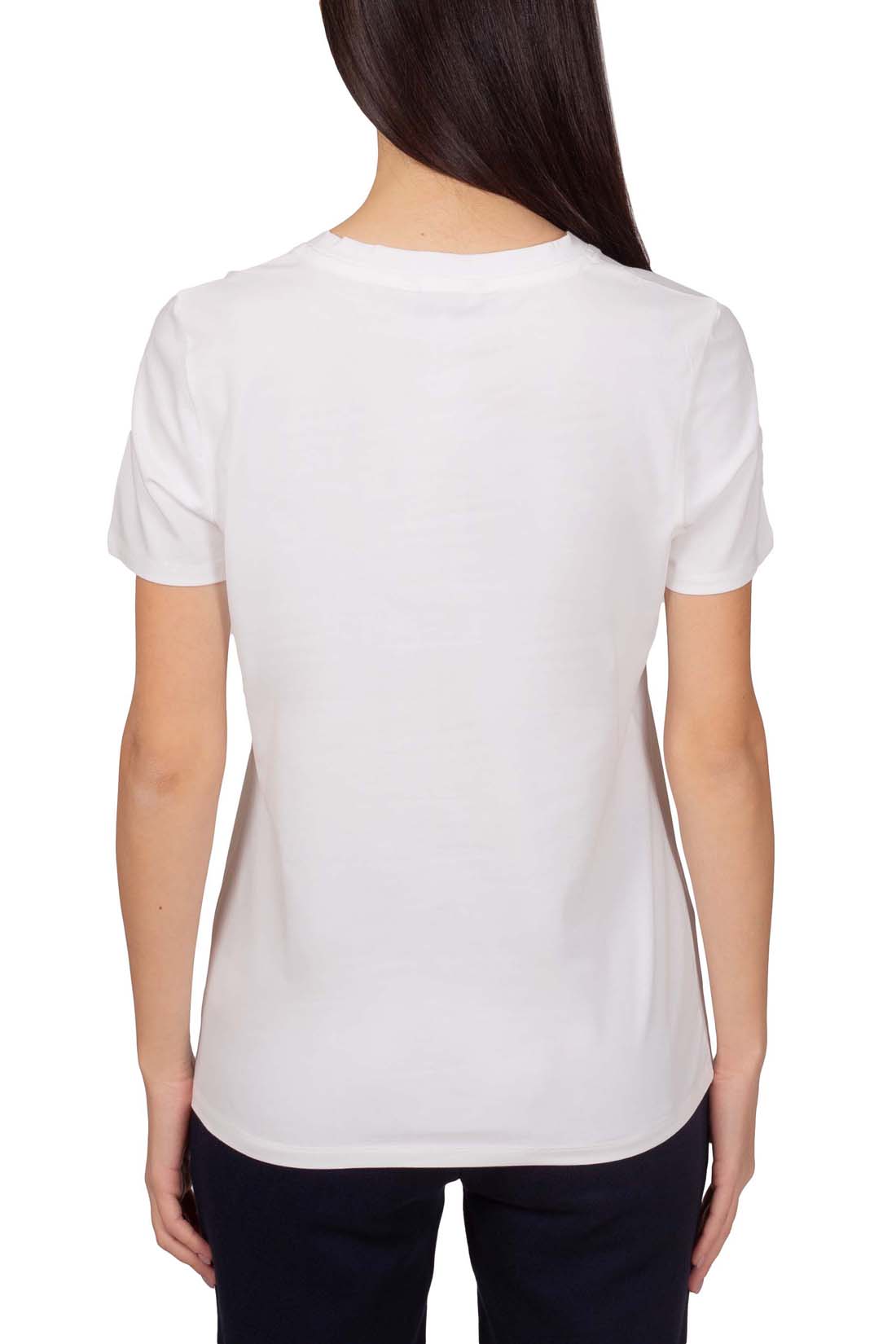 TOMMY HILFIGER - Women's regular T-shirt with small 1985 logo  - Size L-26