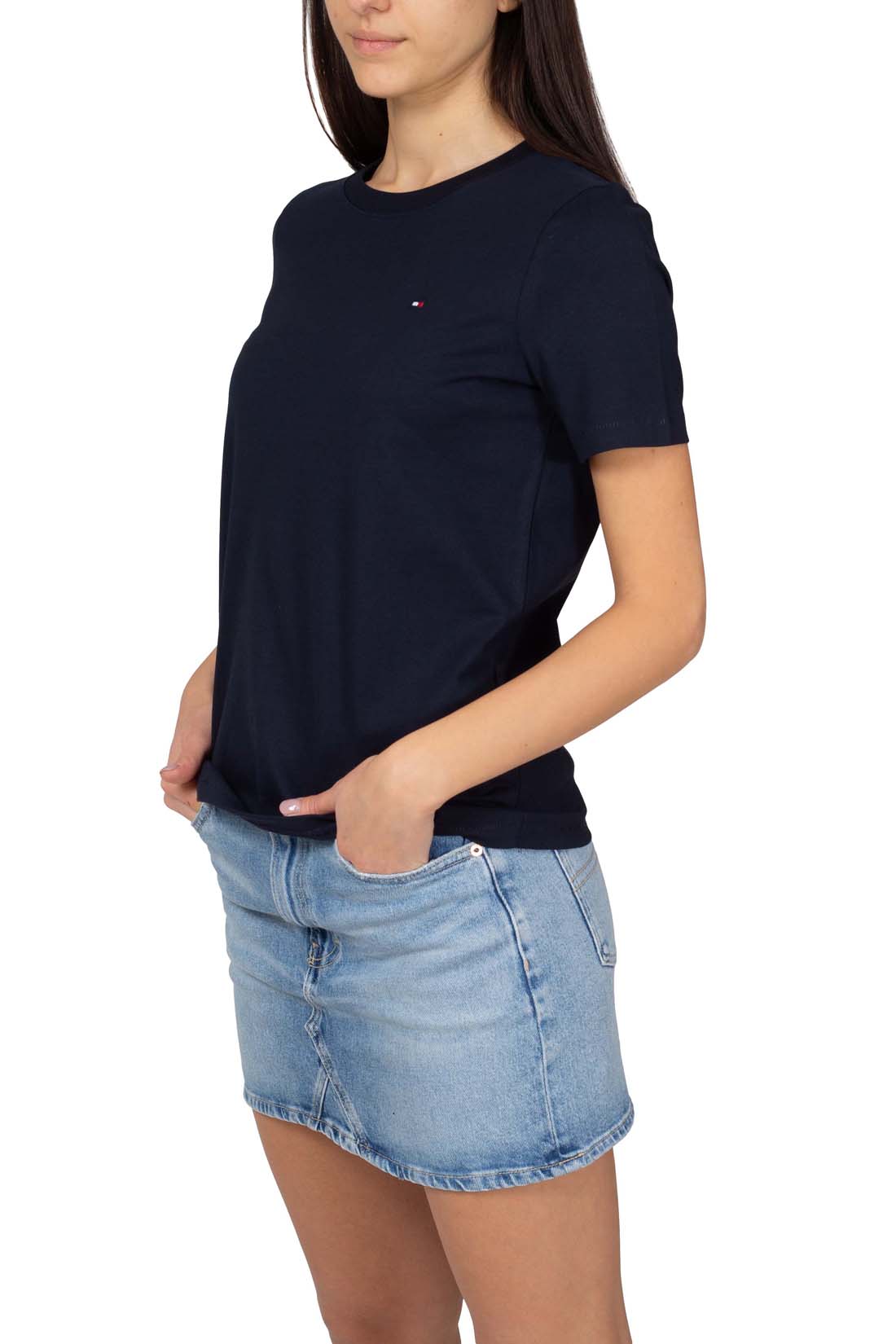 TOMMY HILFIGER - Women's regular T-shirt with embroidery  - Size S-11