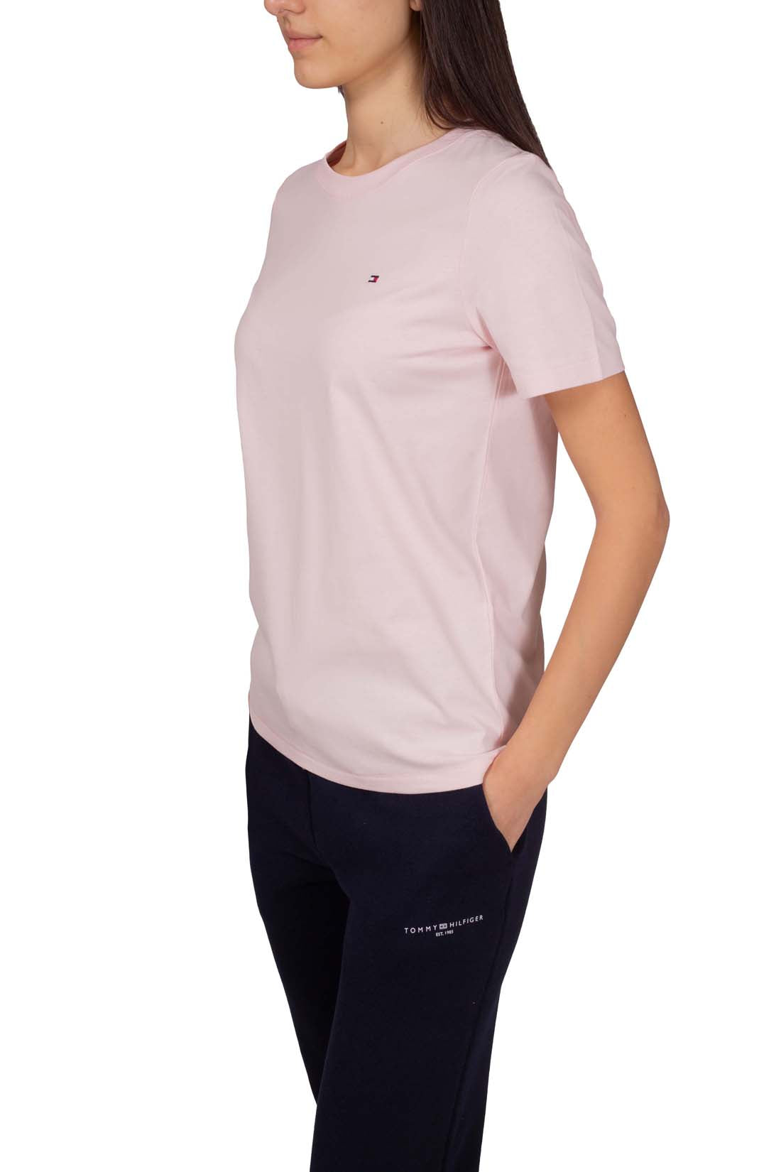 TOMMY HILFIGER - Women's regular T-shirt with embroidery  - Size S-19