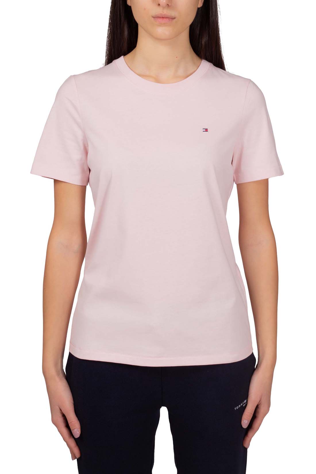 TOMMY HILFIGER - Women's regular T-shirt with embroidery  - Size S-17