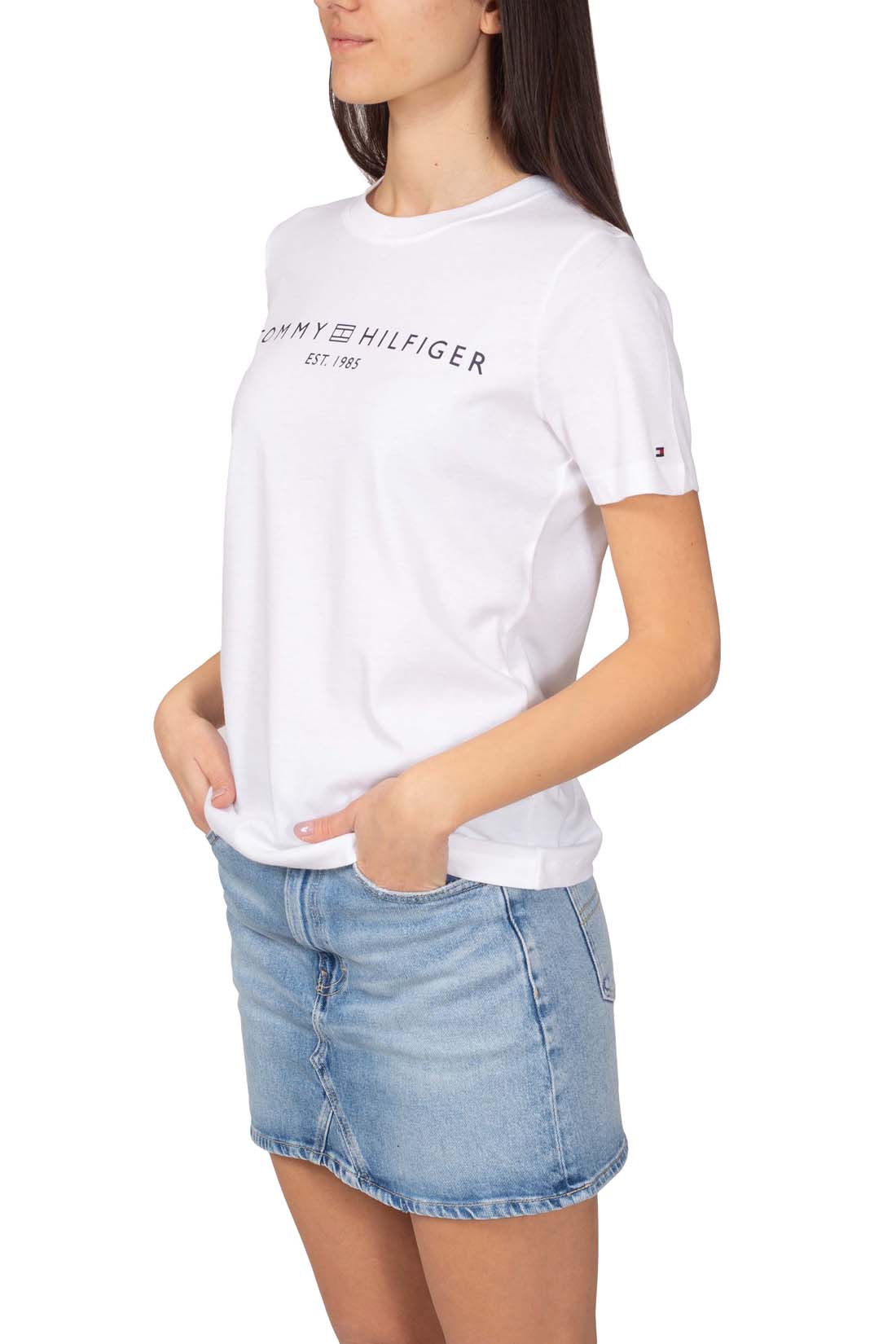 TOMMY HILFIGER - Women's regular logo T-shirt - Size XL-47