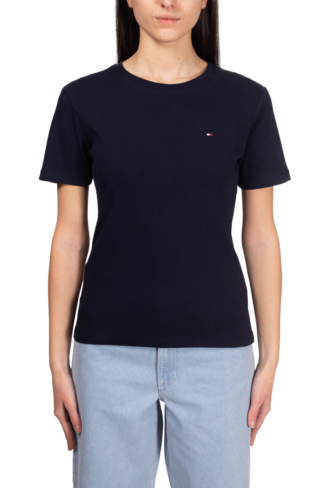 TOMMY HILFIGER - Women's slim logo T-shirt  - Size L-17