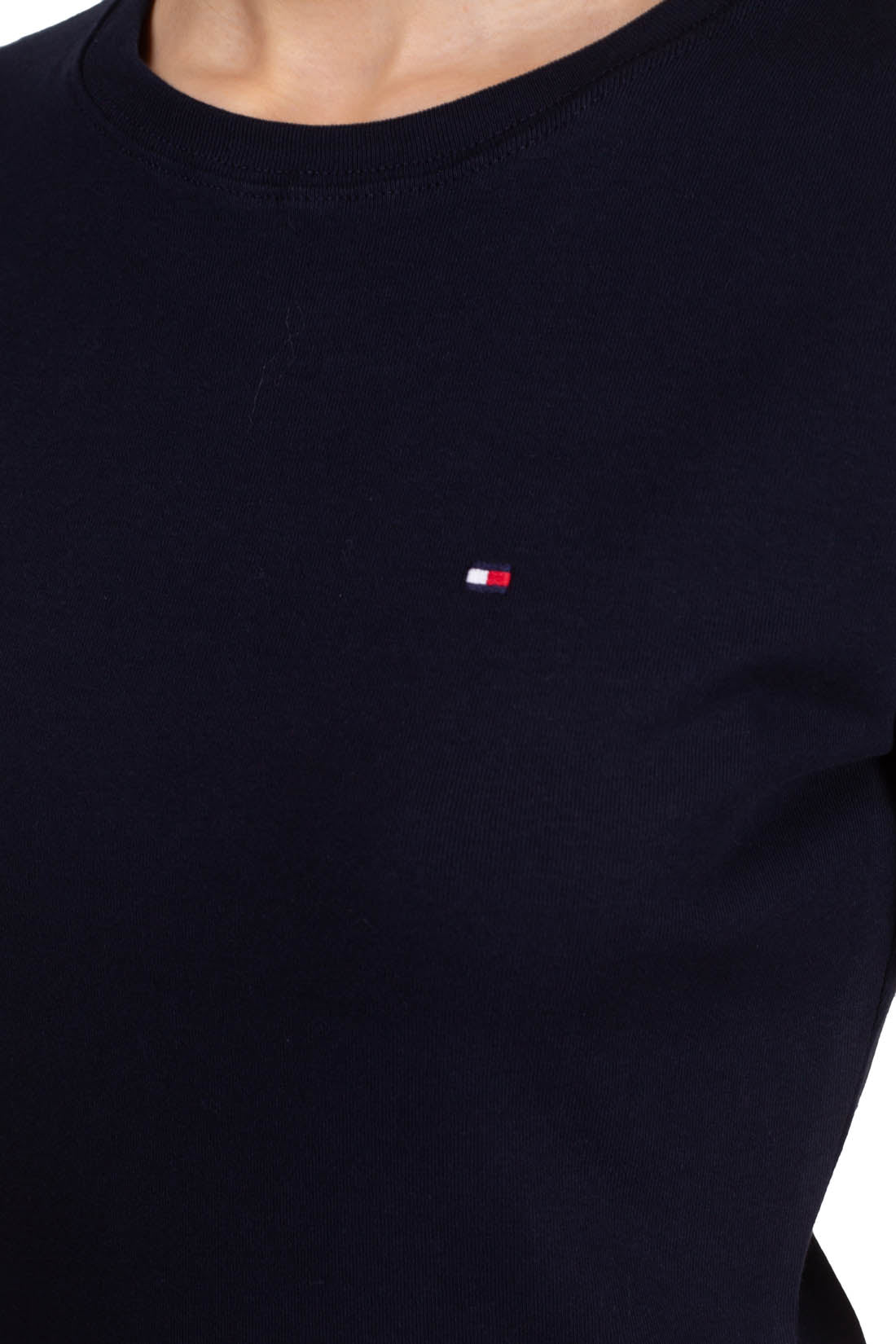 TOMMY HILFIGER - Women's slim logo T-shirt  - Size L-4