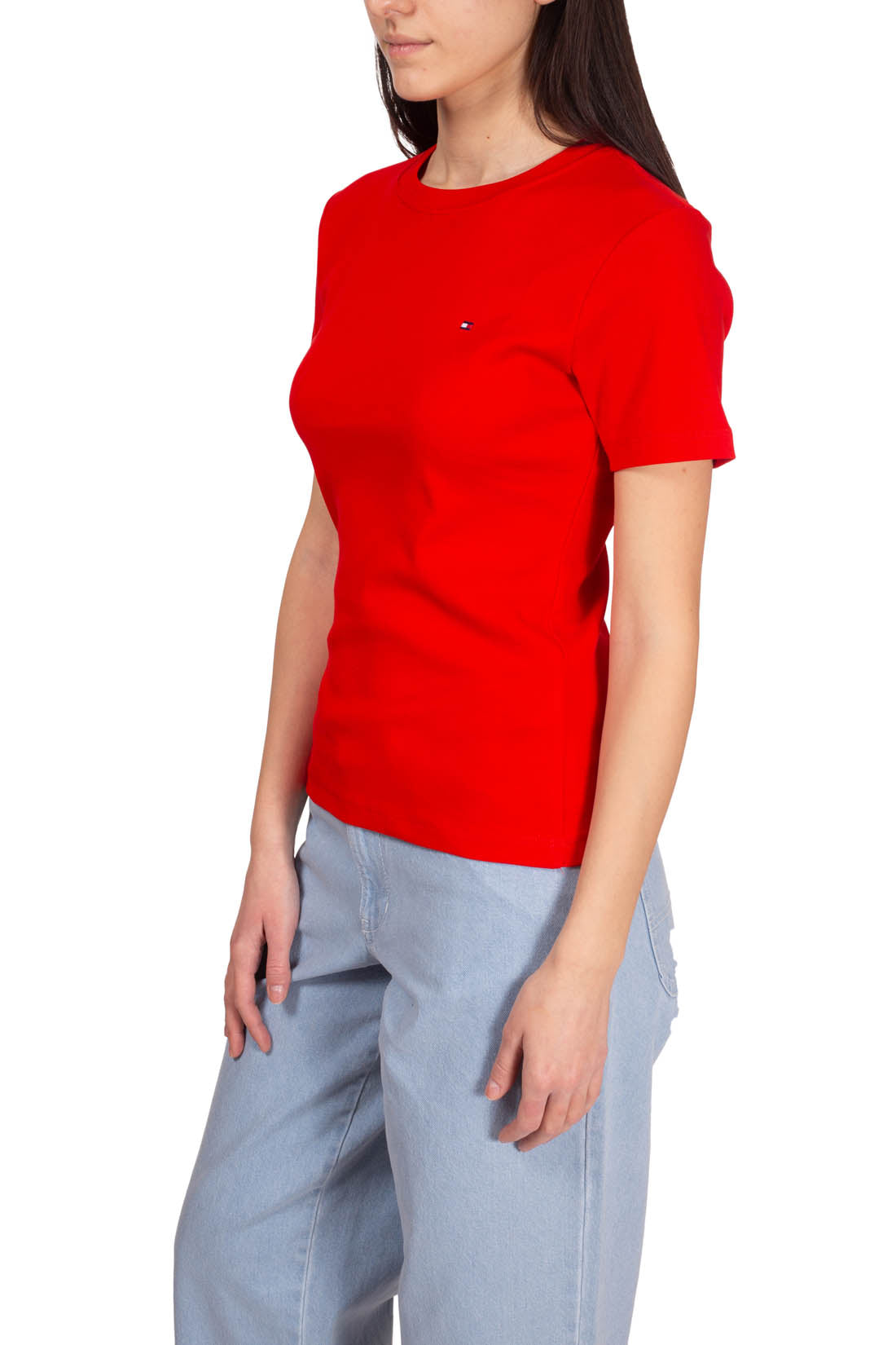 TOMMY HILFIGER - Women's slim logo T-shirt  - Size L-27