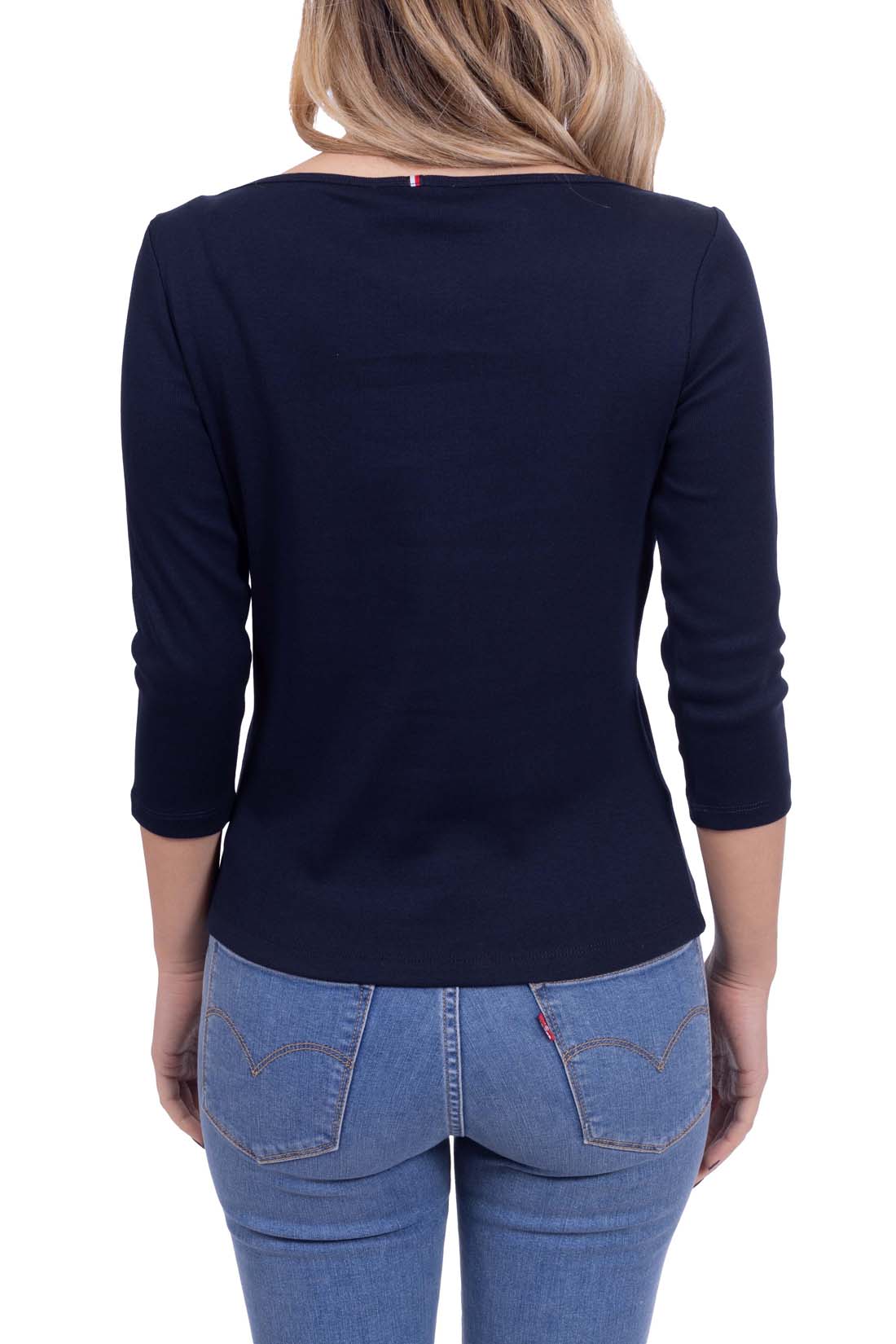 TOMMY HILFIGER - Women's slim T-shirt with boat neck  - Size XL-6