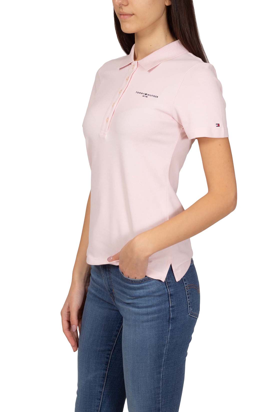 TOMMY HILFIGER - Women's slim polo shirt with small logo-11