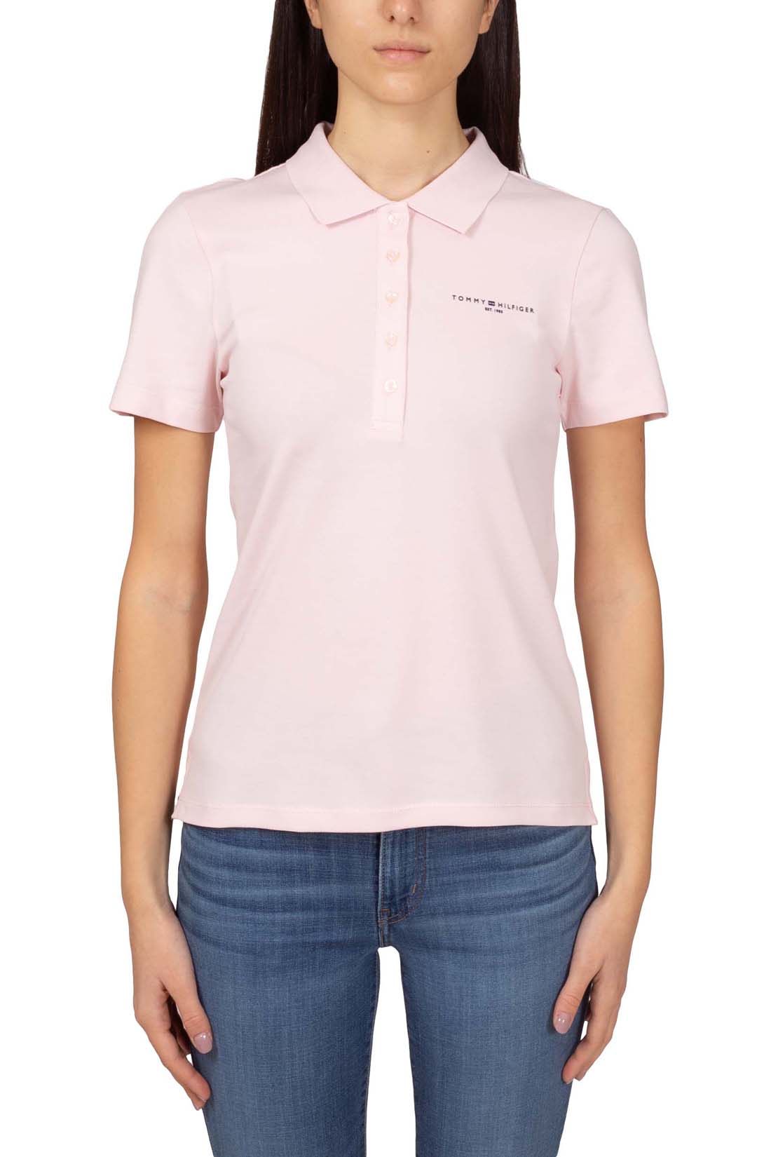 TOMMY HILFIGER - Women's slim polo shirt with small logo-5